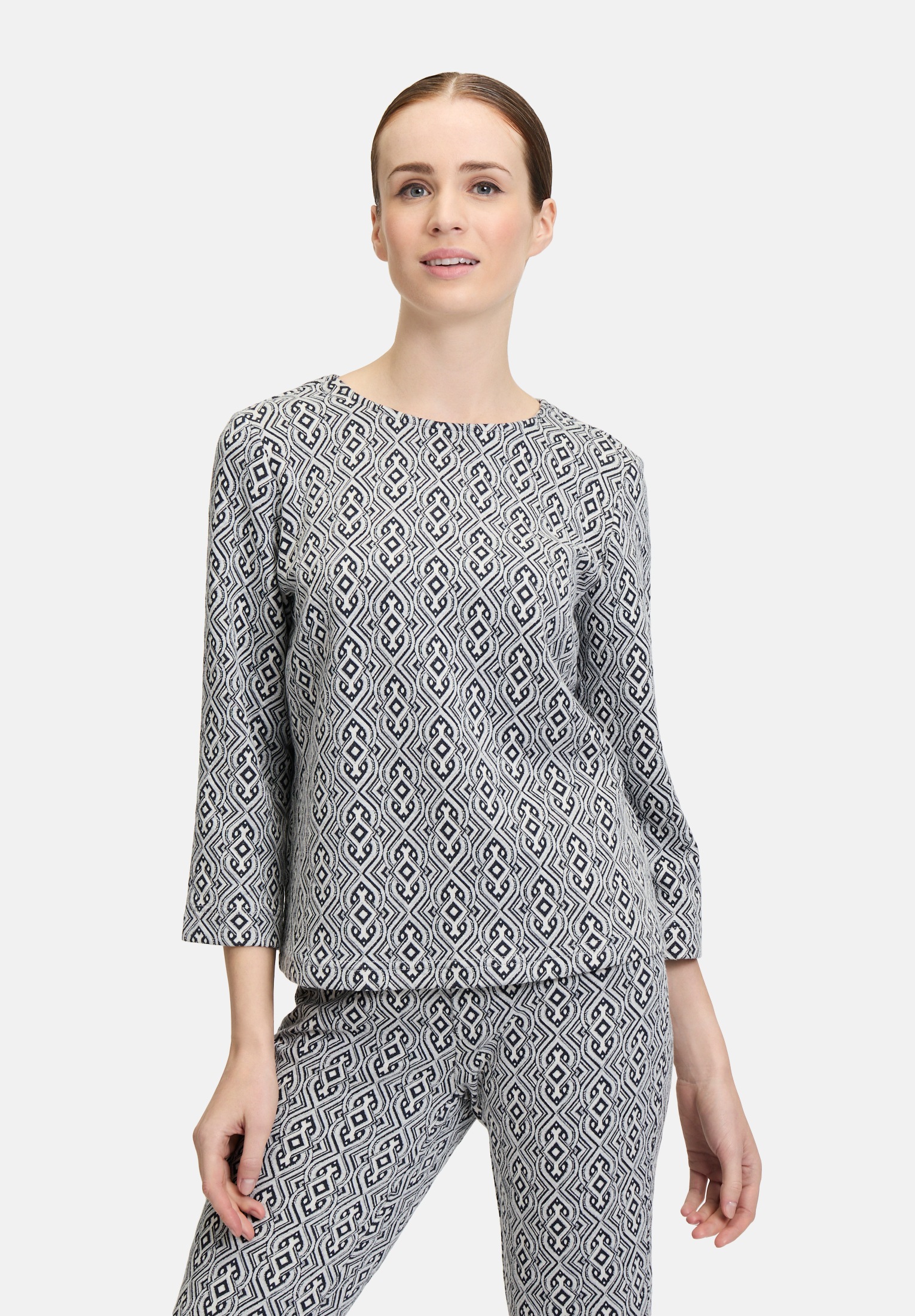 Cartoon Shirtbluse »Damen mit Jacquard«