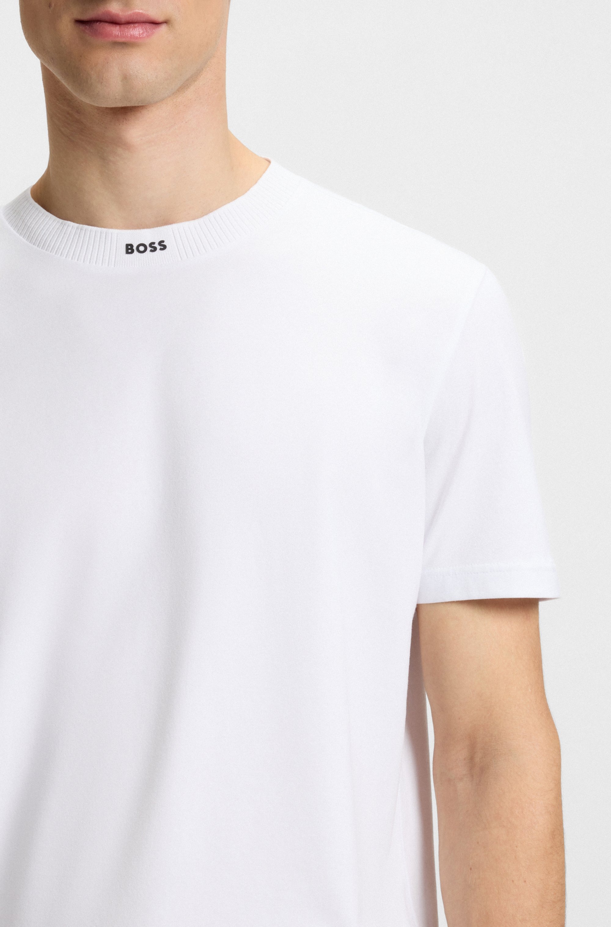BOSS GREEN T-Shirt »Tee Rib«, mit Logo am Ausschnitt