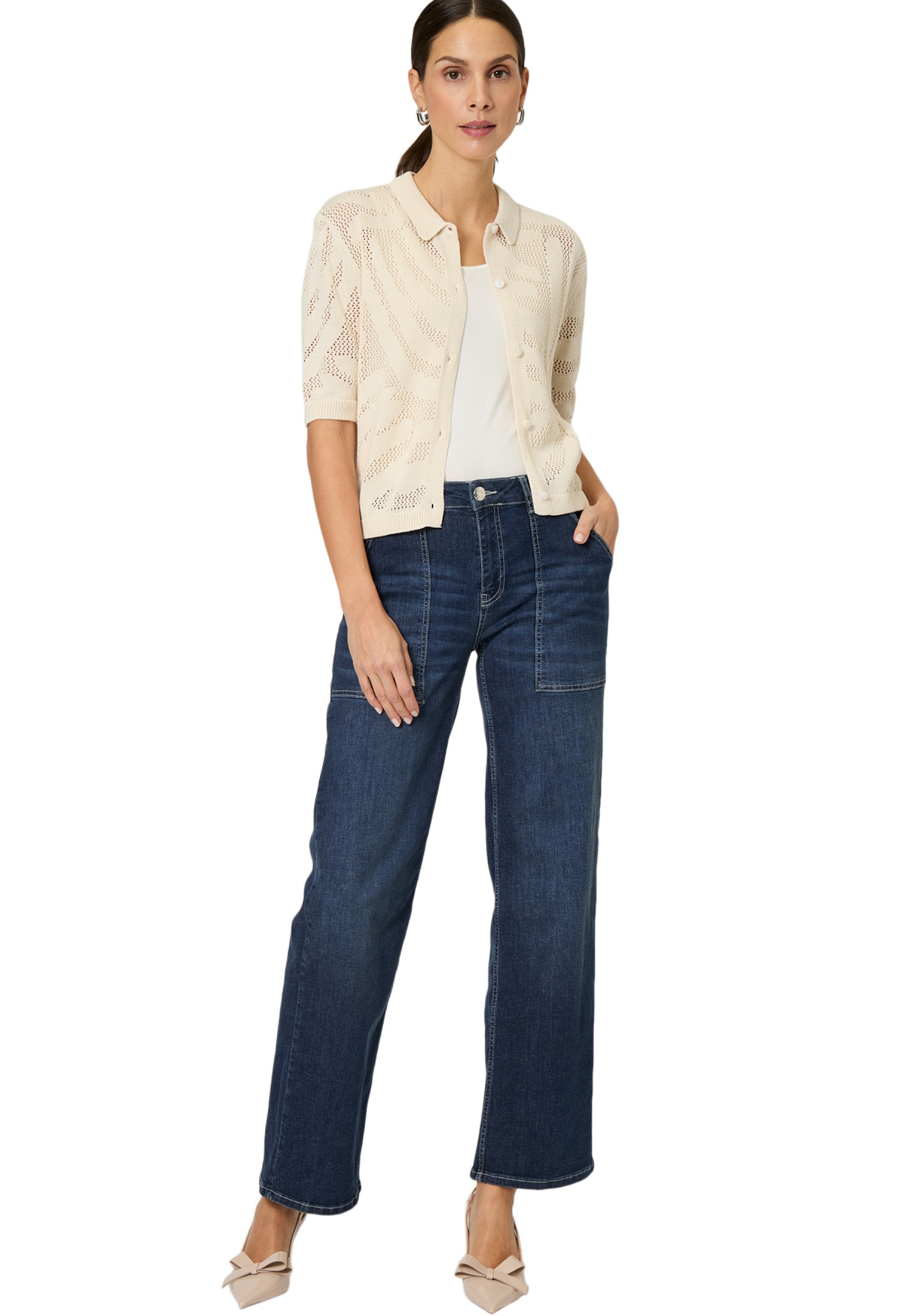 Zero Slim-fit-Jeans »zero Jeans Style WITNEY Wide Leg 32 Inch«