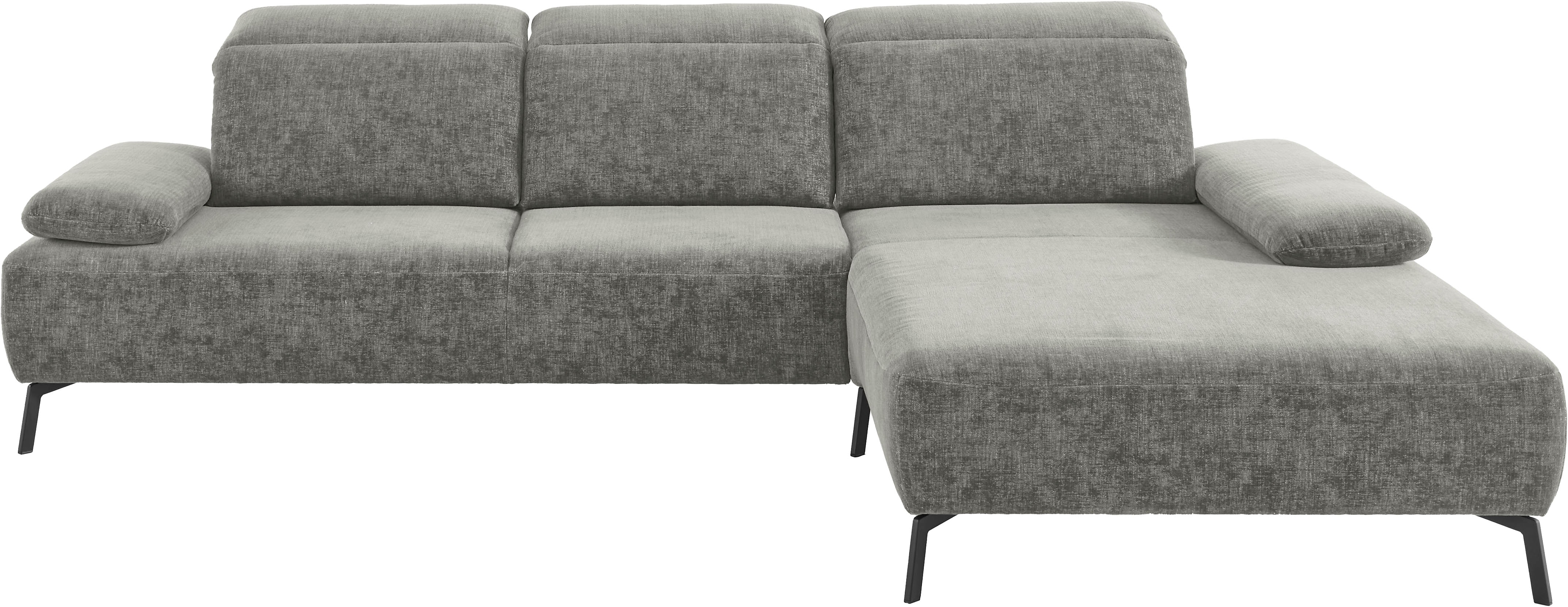 Home affaire Ecksofa "Liora, L-Form mit verstellbarem Kopfteil, Breite 291 cm" klappbare Armlehne, Tonnentaschenfederkern&saugroboterfreundliche Höhe