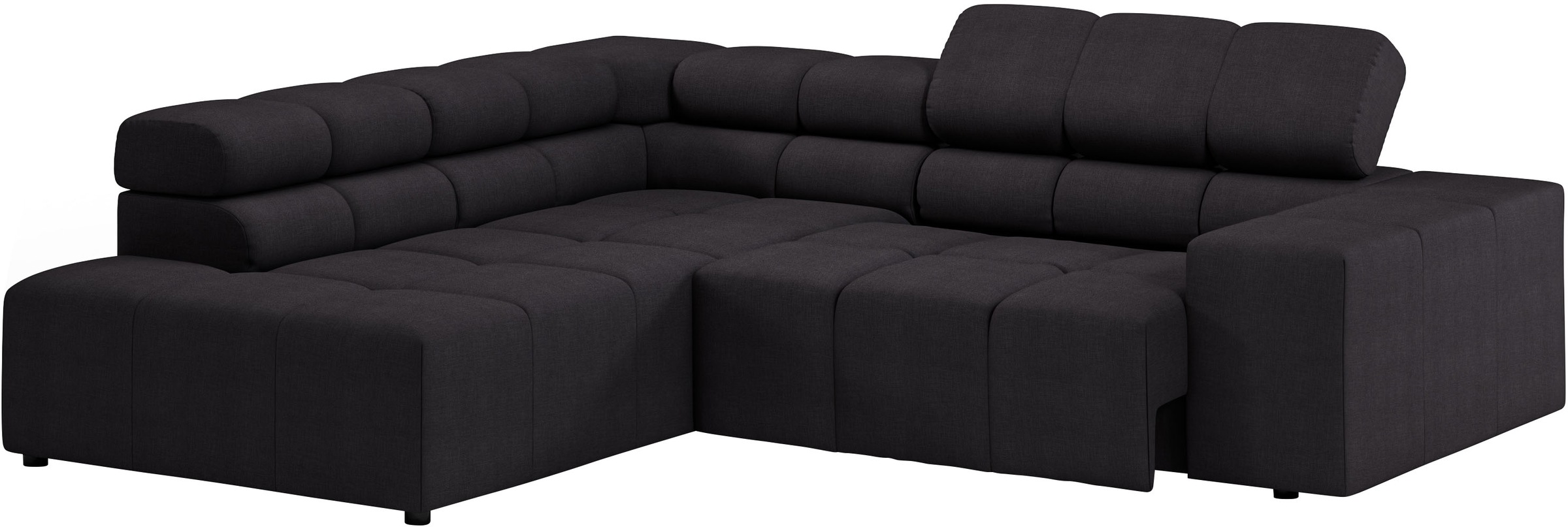 Ecksofa HOME AFFAIRE "Ancona, incl. Kopfteilverstellung + 3 Zierkissen, L-Form, Breite 249cm", grau, B:249cm H:70cm T:215cm, 100% Polyester, Sofas, Ecksofa, wahlweise motorische Sitztiefenverstellung, B/T(H: 249/215/70 cm 10