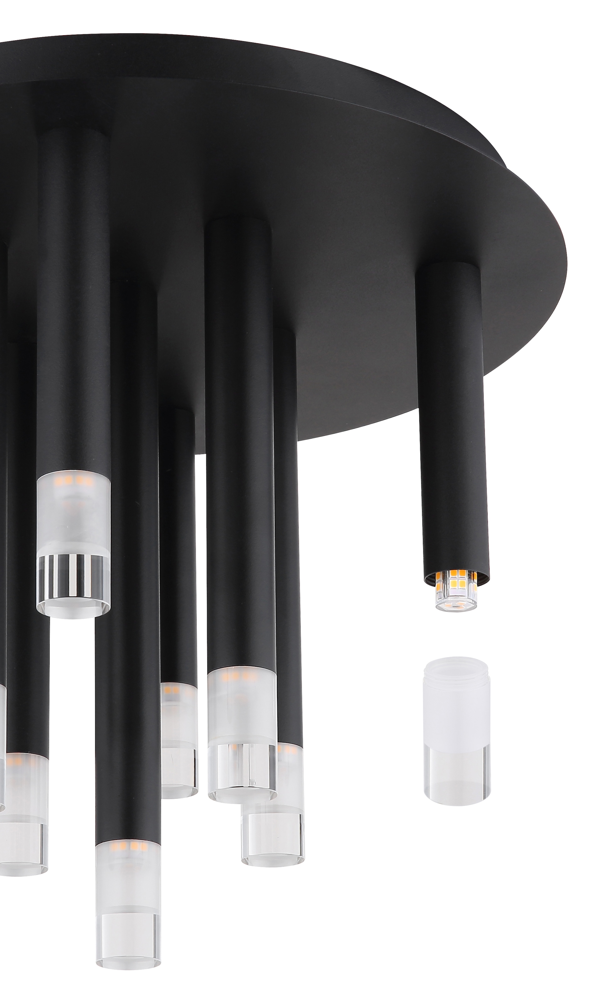 GLOBO LIGHTING Deckenleuchte »RYAN«, Leuchtmittel G9 | ohne Leuchtmittel, Deckenlampe/Stäbe/Metall/Wohnzimmer/Essbereich/Acryl satiniert
