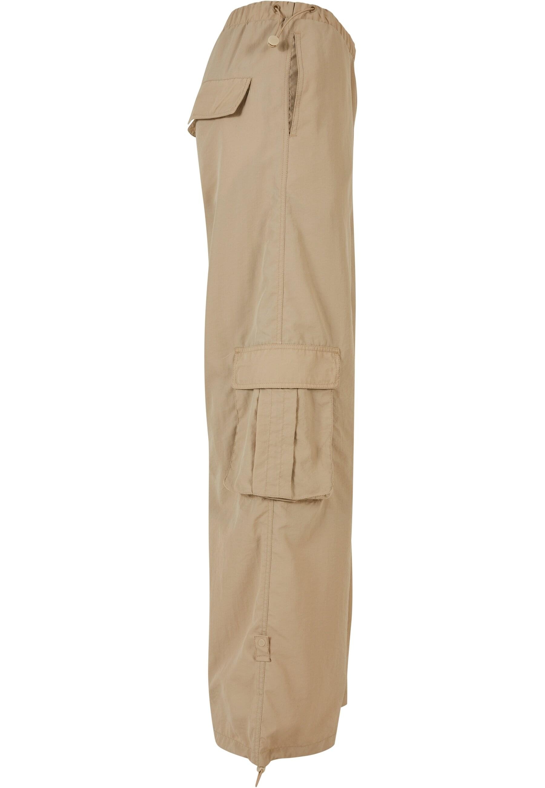 URBAN CLASSICS Stoffhose »Urban Classics Damen Ladies Wide Crinkle Nylon Cargo Pants«, (1 tlg.)