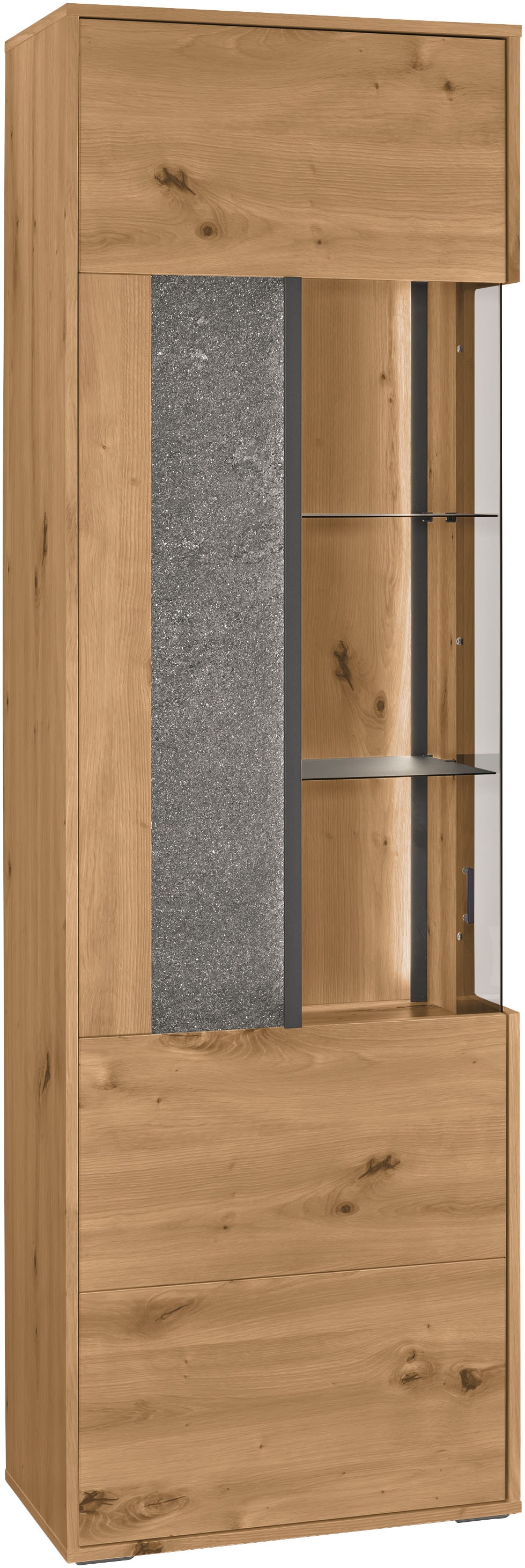 set one by Musterring Vitrine "Deltona", mit Sandsteinelement, inkl. Beleuc günstig online kaufen