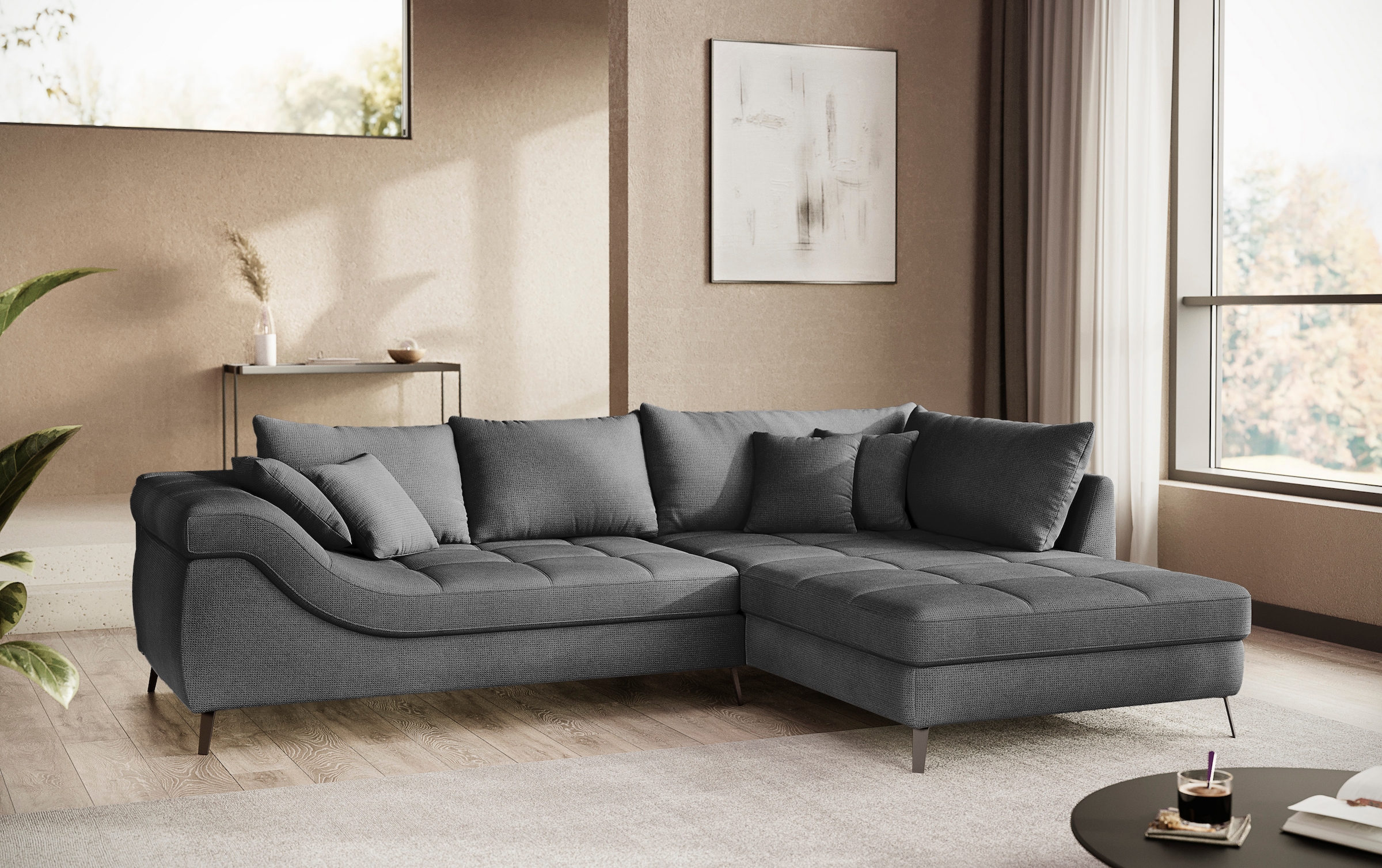 INOSIGN Ecksofa "Portofino, L-Form", Mit Kaltschaumpolsterung, bis 140 kg b günstig online kaufen