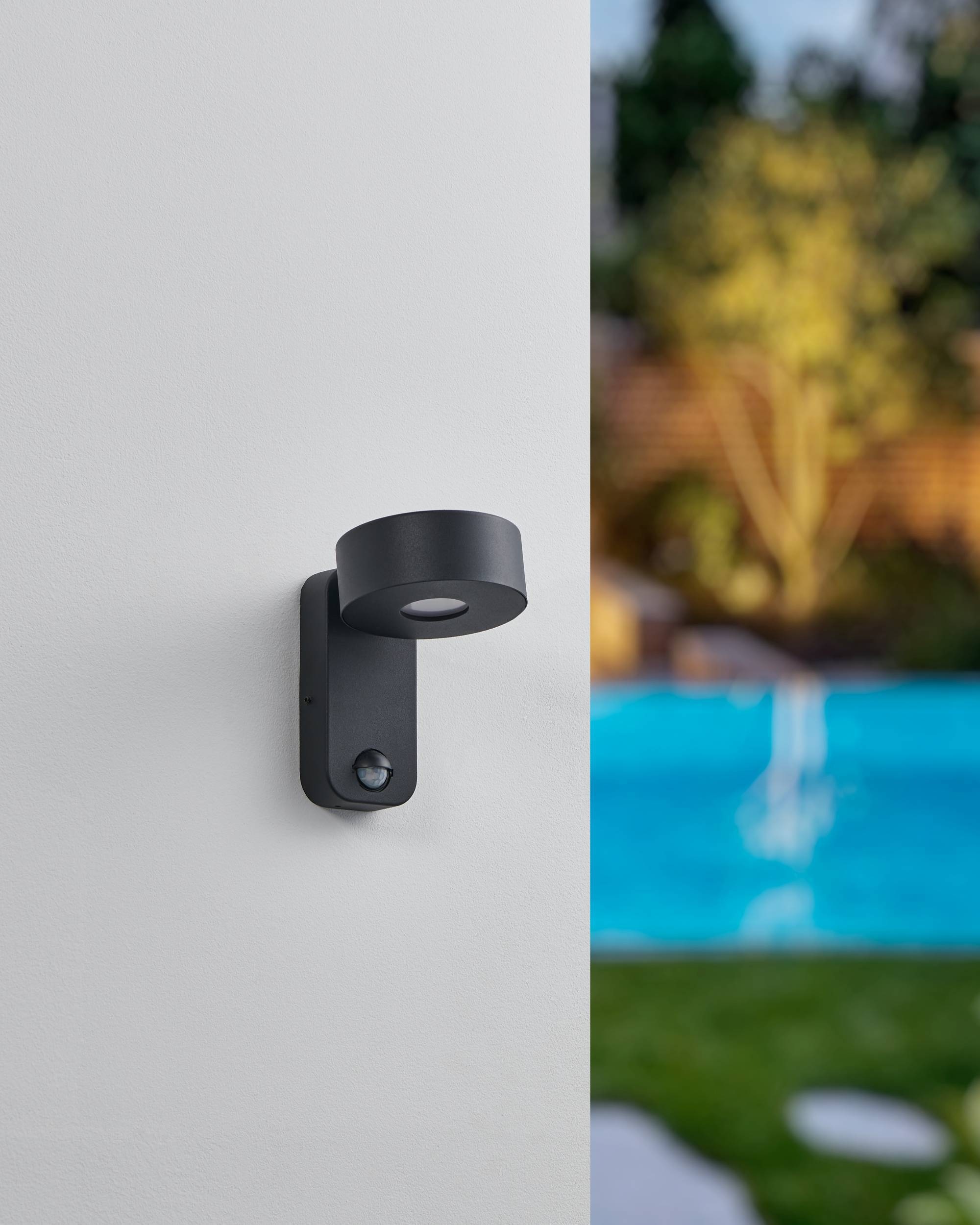 EGLO Wandleuchte »Palosco Wandlampe, Außenleuchte, Stahl und Kunststoff, IP44, Lampe« LED-Modul 1 Stk. Warmweiß