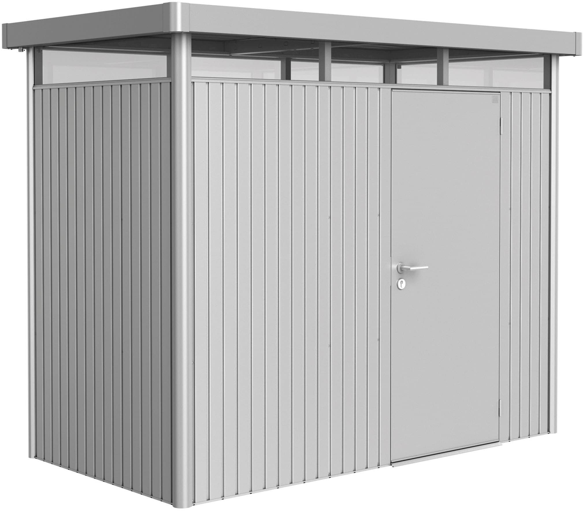 Biohort "HIGHLINE Gr. H1, verschiedene Farben" stylisches Metall-Gartenhaus mit Flachdach