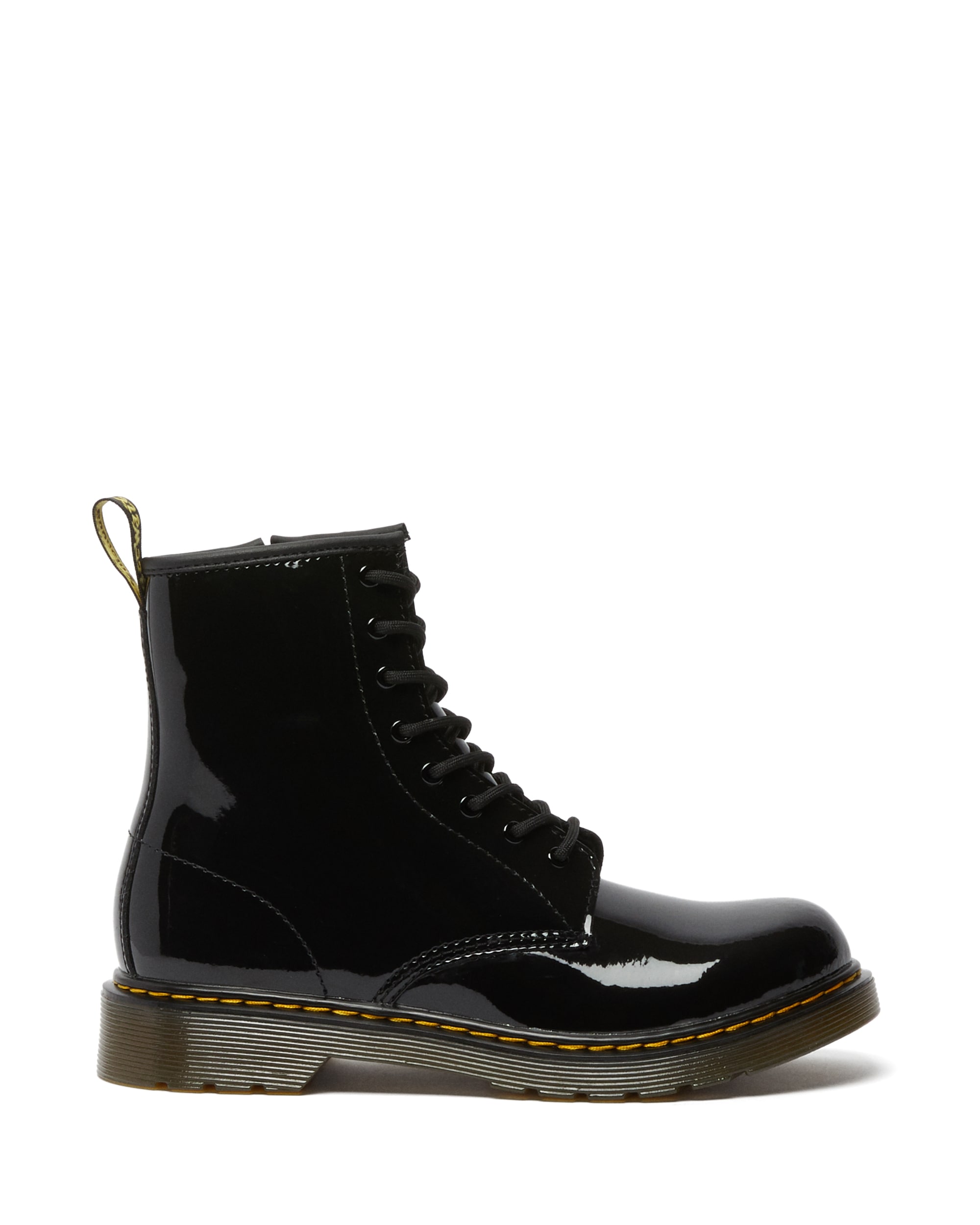 DR. MARTENS Schnürboots »1460 Y Black Patent Lamper«  Kinder Stiefel, Boots mit logobedruckter Anziehlasche
