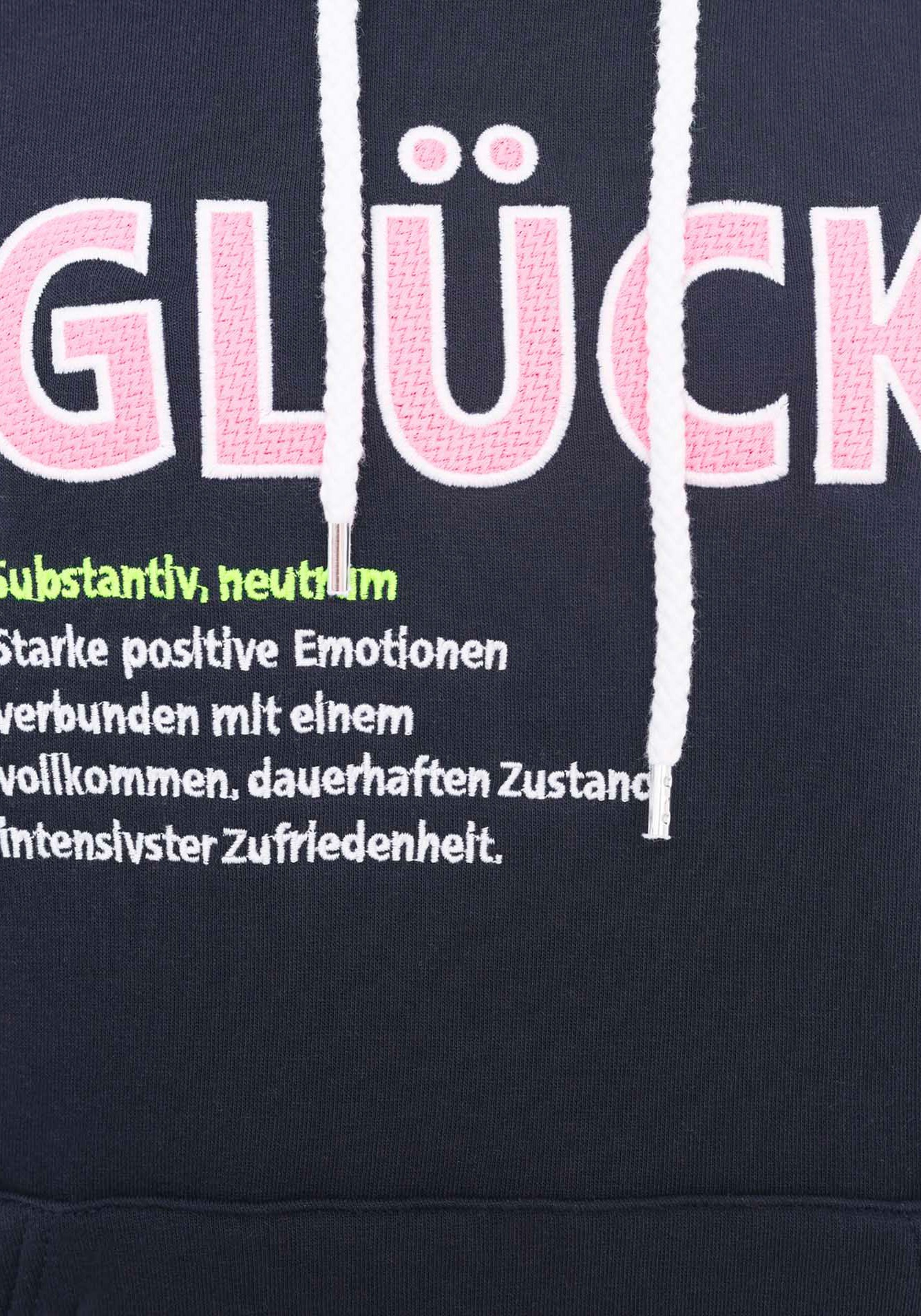 Zwillingsherz Hoodie »"Glück"«, mit Schriftzug Glück und Kängurutaschen
