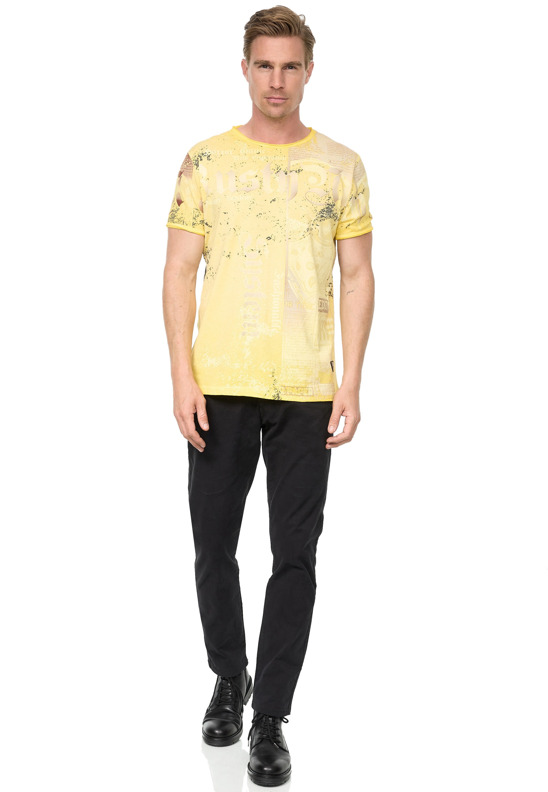 Rusty Neal T-Shirt, mit Allover-Print im Used-Look günstig online kaufen