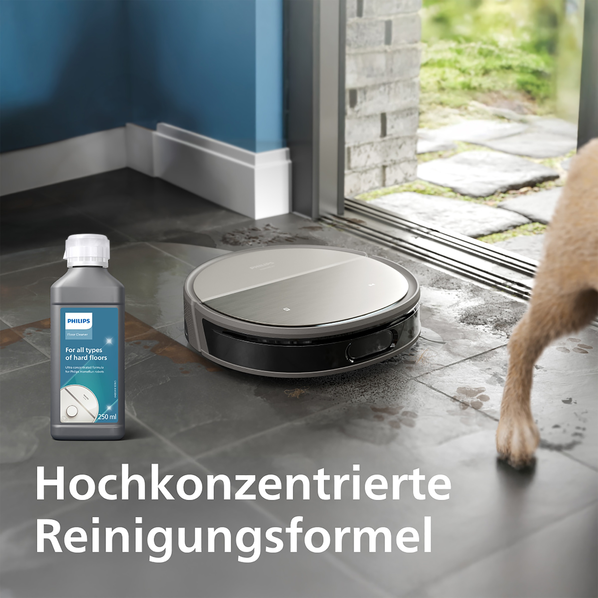 Philips Fussbodenreiniger »XV1493/10 für HomeRun Saug- & Wischroboter 9000 Series«, für alle Hartböden, hochkonzentrierte Reinigungsformel
