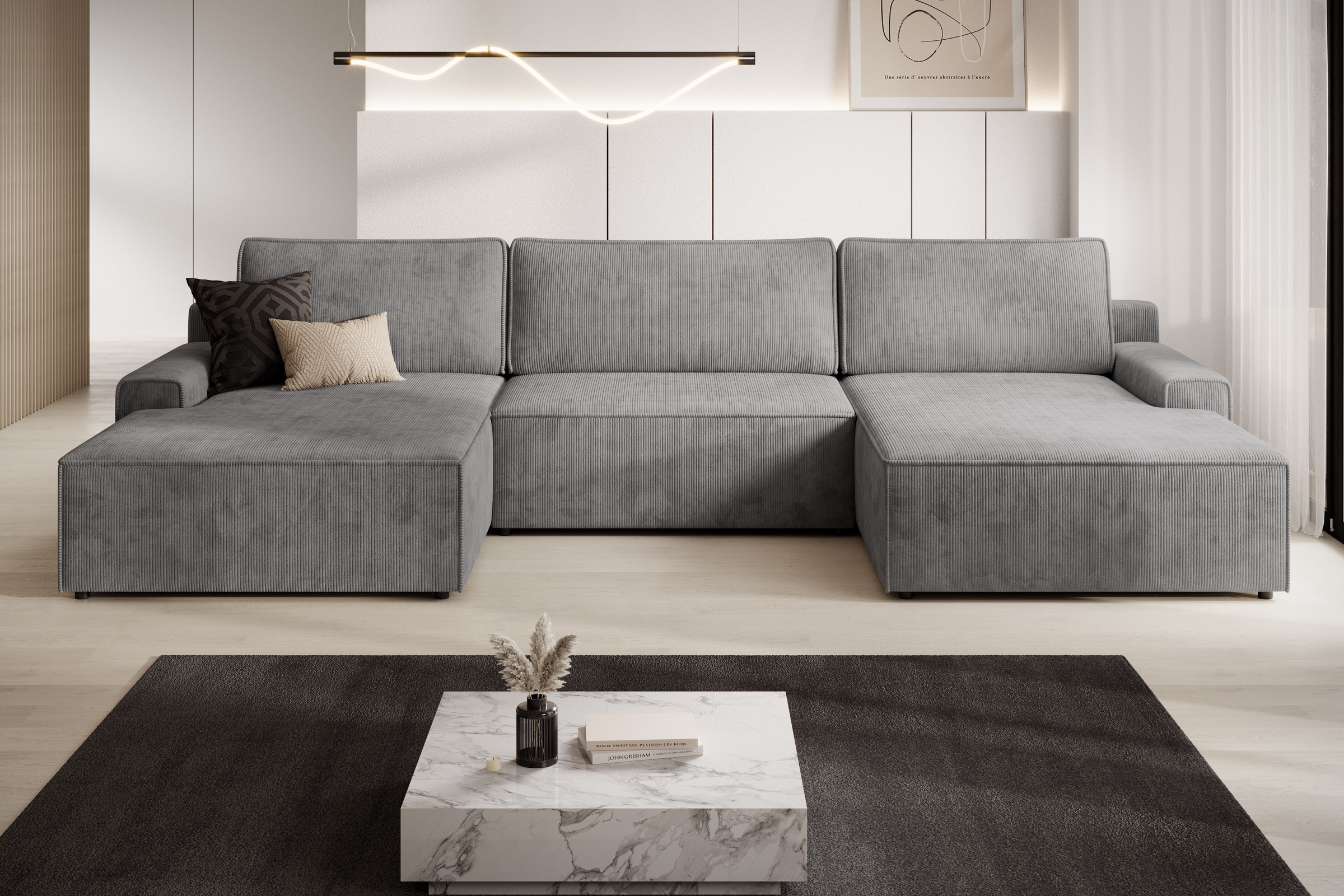 TRENDMANUFAKTUR Wohnlandschaft »Challenge, Schlafsofa mit Bettkasten, Couch in U-Form,...