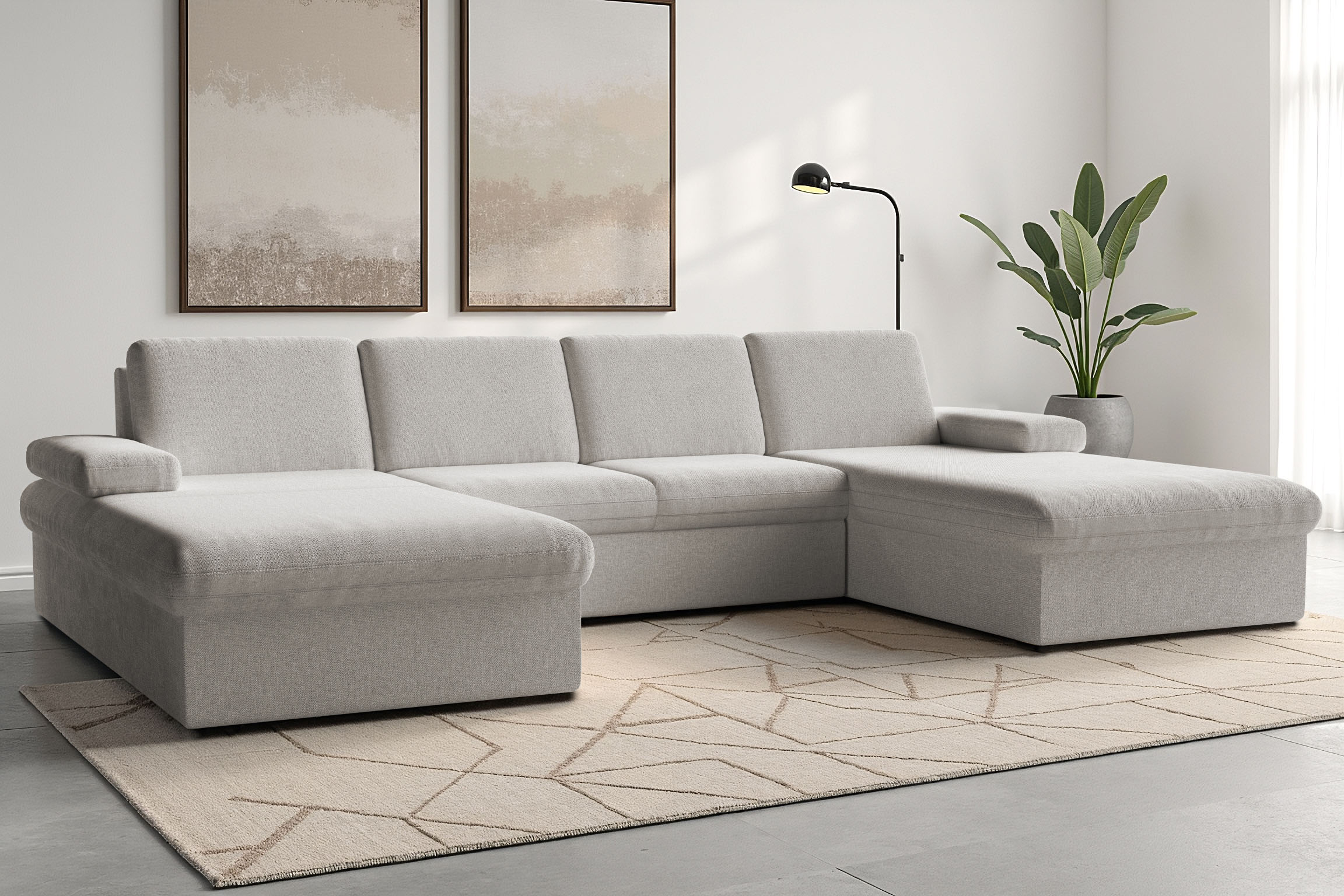 sit&more Wohnlandschaft "Moreno U-Form, B: 309 cm" mit Armteilverstellung, optional Schlaffunktion