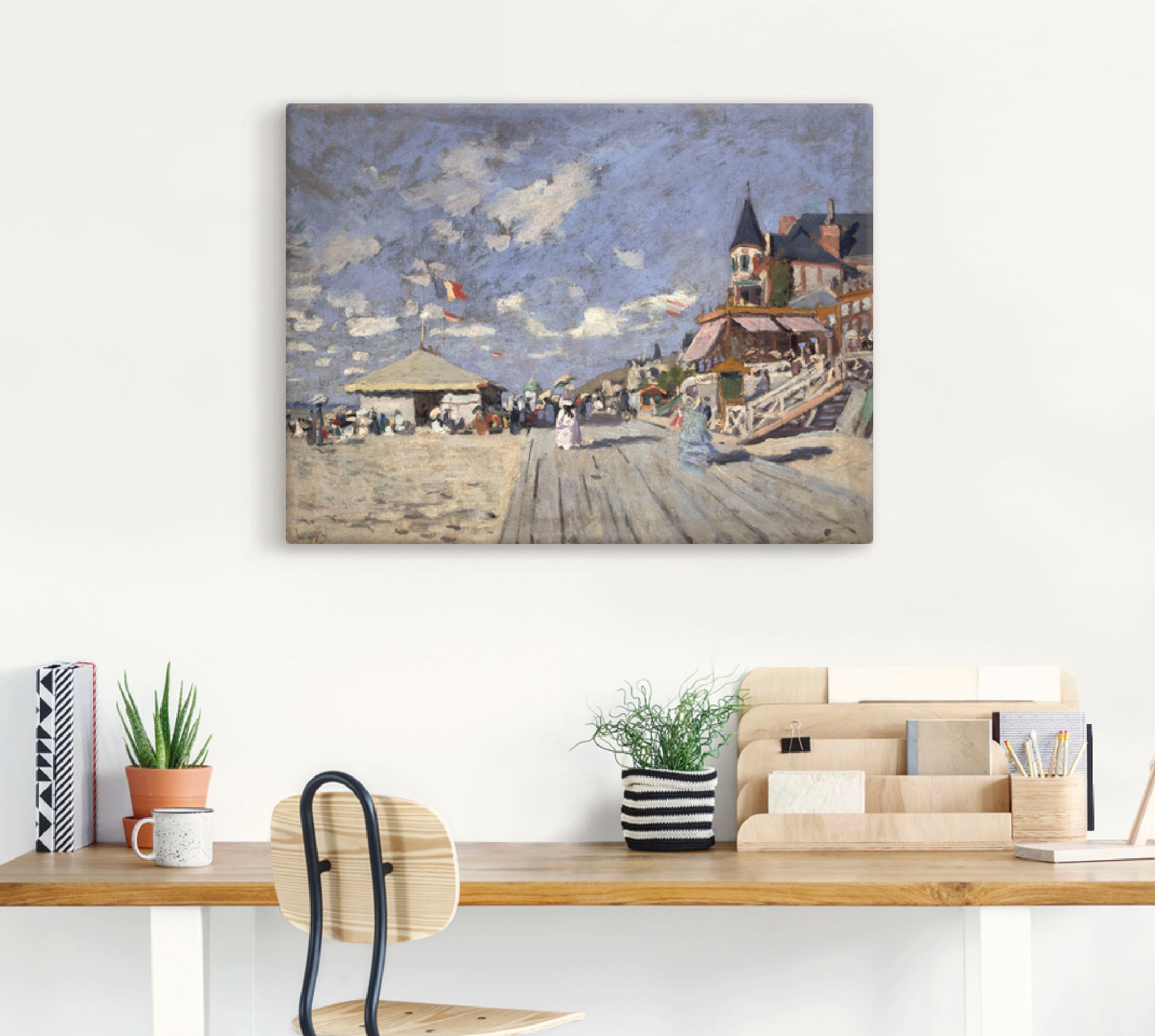 Artland Leinwandbild »Am Strand von Trouville. 1870.«, Frankreich, (1 St.), auf Keilrahmen gespannt