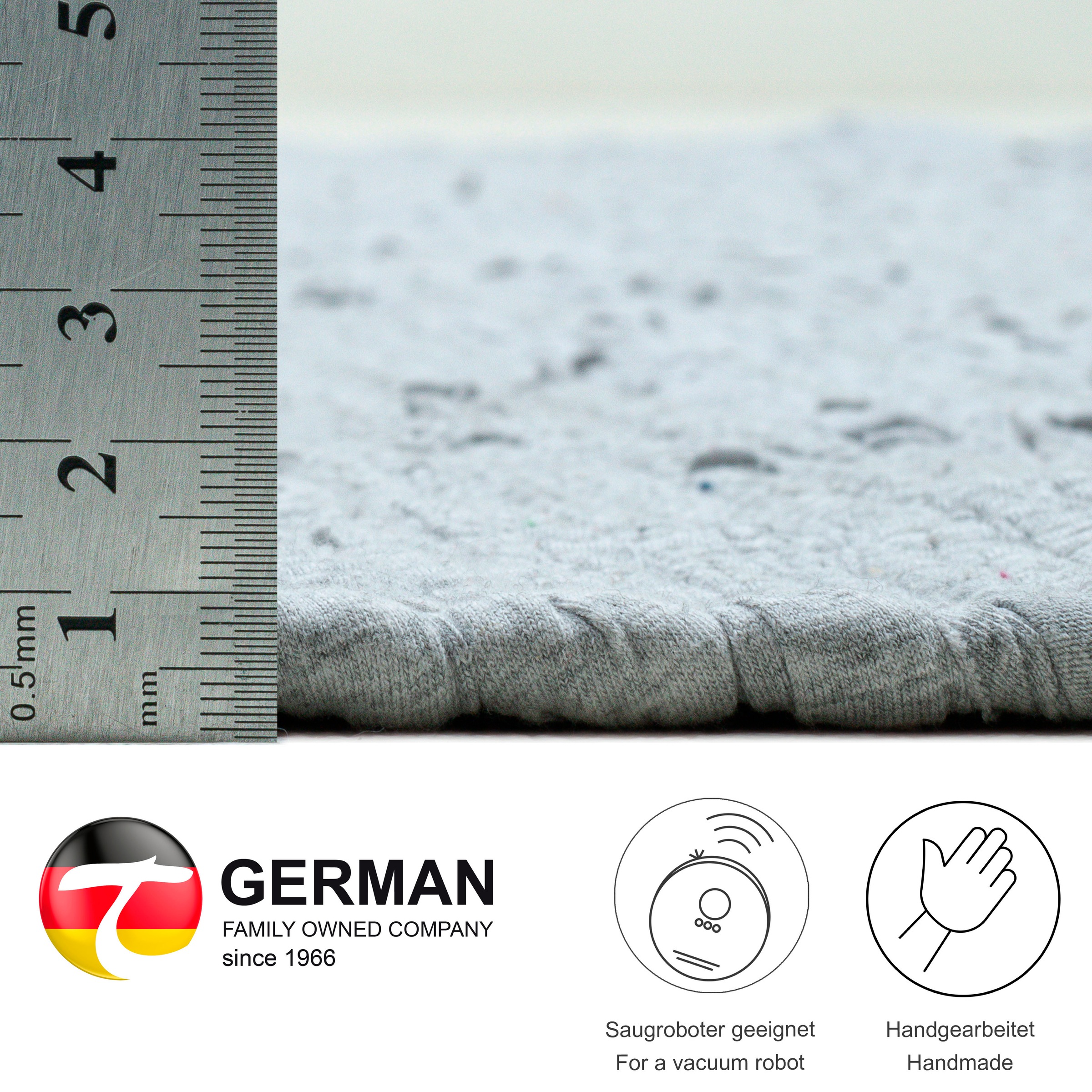 Theko Happy Cotton Flachgewebe Teppich Grau 60x120cm 3