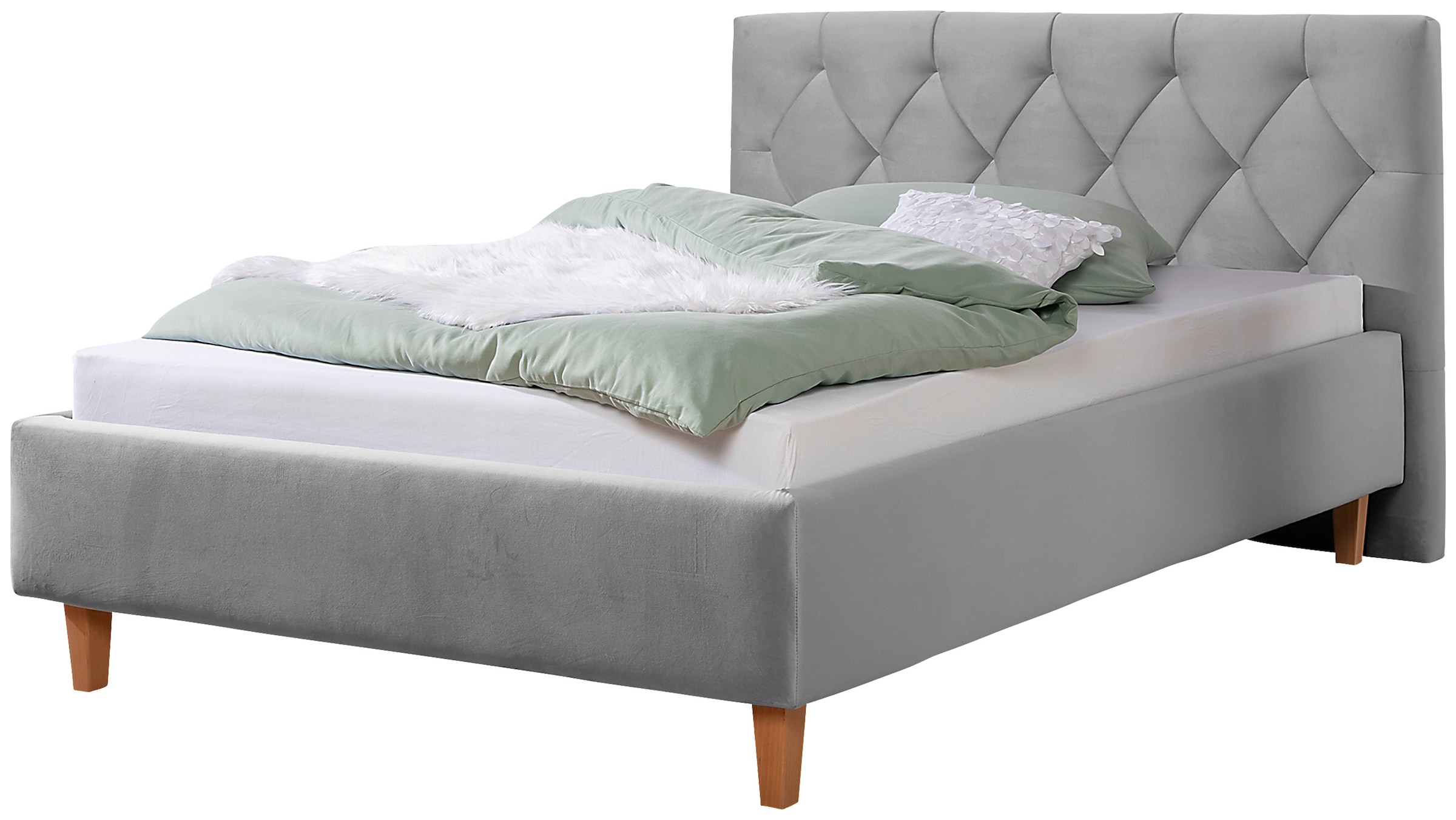 Home affaire Polsterbett "Sunley 100" Kreuzsteppung, Kopfteilhöhe 102 cm, ohne oder mit Matratze/Lattenrost