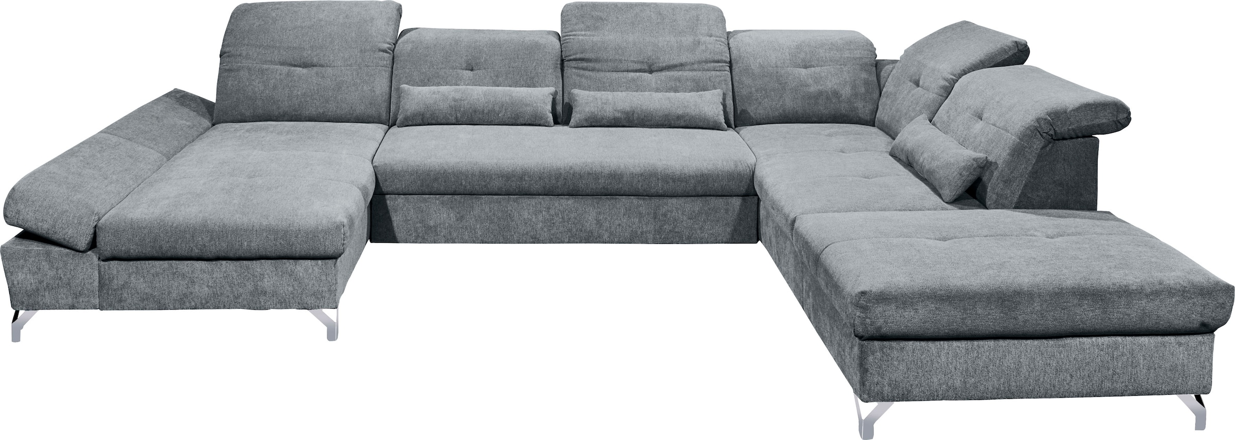 ED EXCITING DESIGN Wohnlandschaft »Melfi U-Form«, mit Bettfunktion, Bettkasten, Nierenkissen, frei im Raum stellbar
