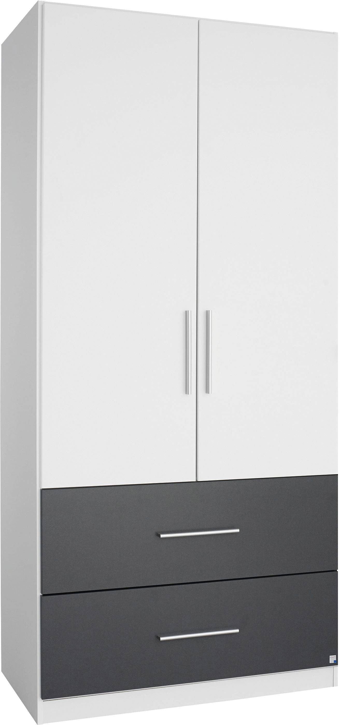 rauch Kleiderschrank "Drehtürenschrank Schrank Garderobe Wäscheschrank Schlafzimmer ALVOR" Breiten 91/136/181 cm, Höhe 197 cm, erhältlich optional mit Spiegel, 2 große Schubladen MADE IN GERMANY