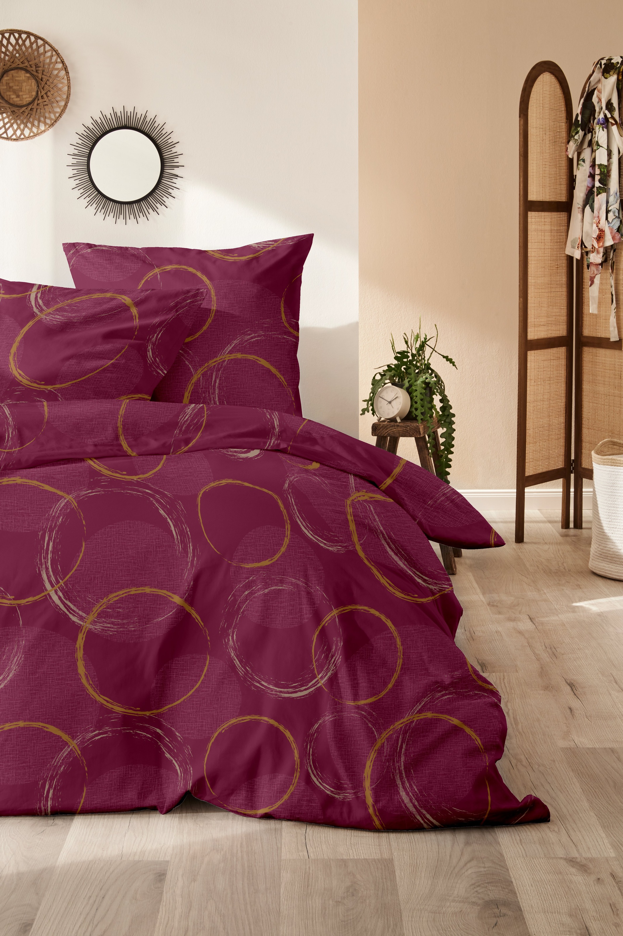 Primera Bettwäsche "Mako-Satin -Bettwäsche Trace" 2 Stk. mit frischem Kreis günstig online kaufen