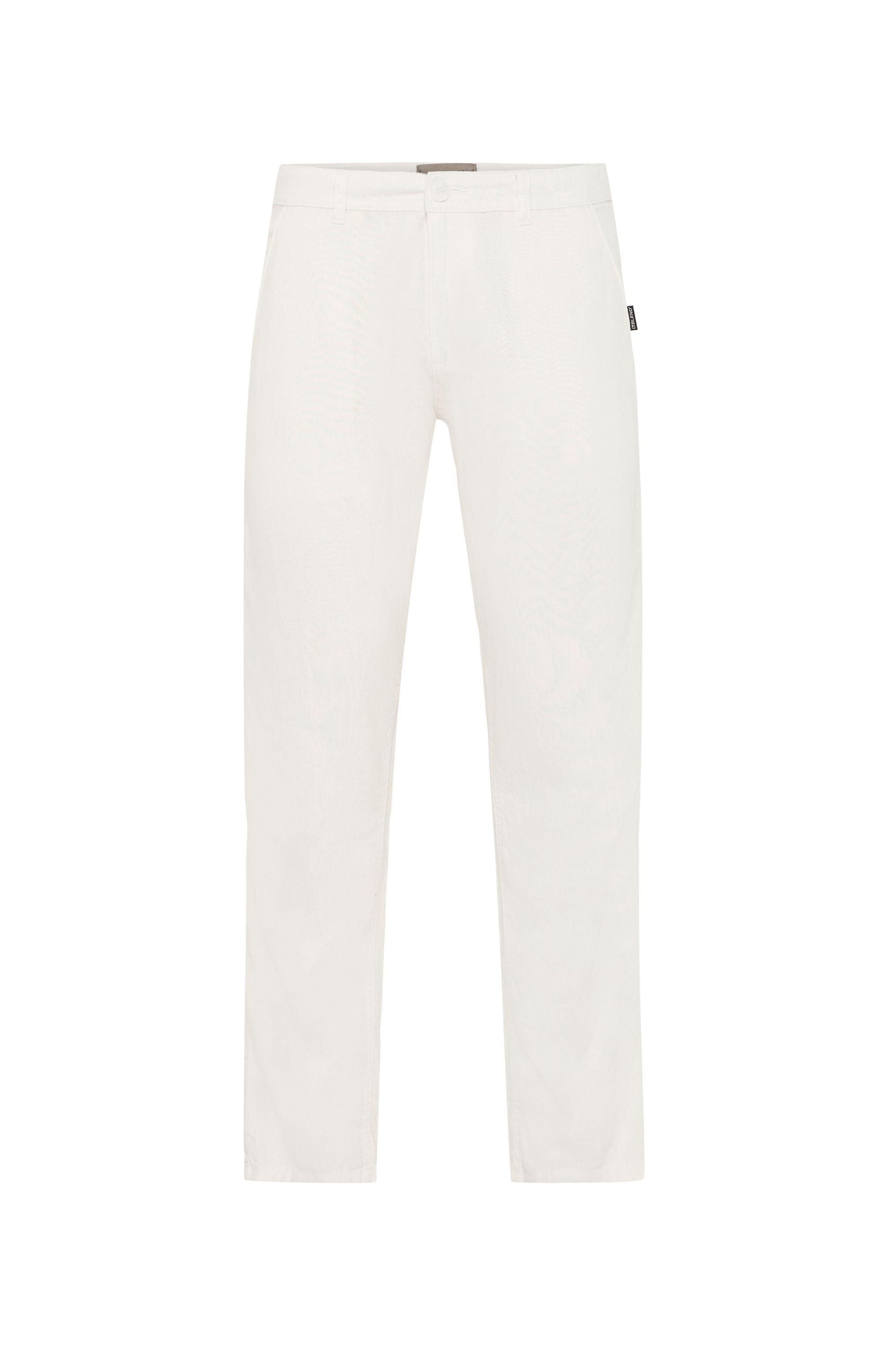 Leinenhose BLEND "BHLikan", Herren, Gr. 36, Länge 34, snow weiß, 55% Leinen, 45% Viskose, unifarben, normal normal, Hosen, Stylische Chinohose aus Leinen-Viskose-Mix