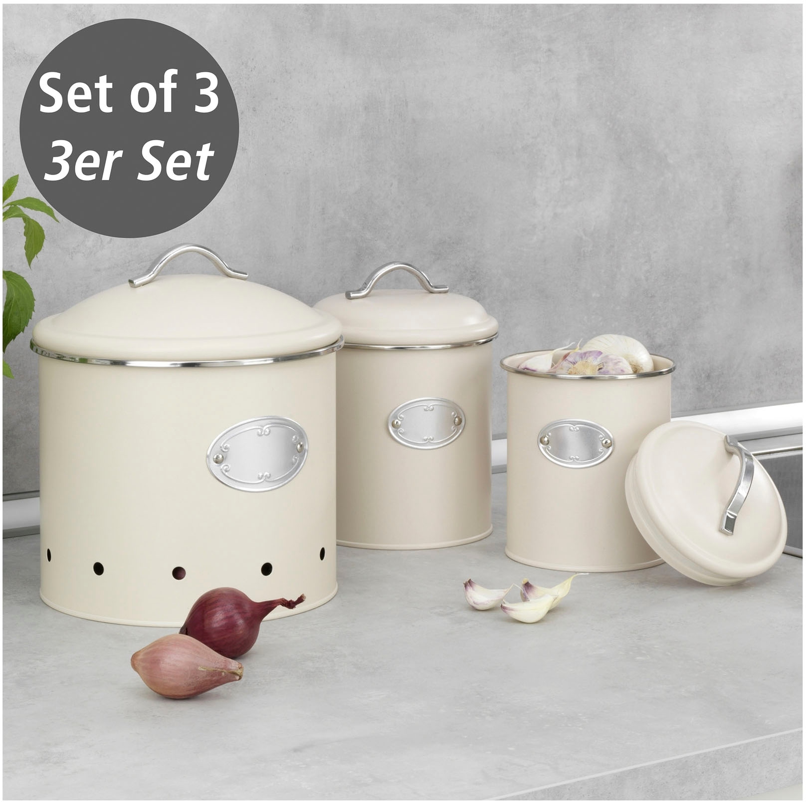 WENKO Vorratsdose "Modell Nero" Set, 3 Stk. tlg. Aufbewahrungsdosen für Vor günstig online kaufen