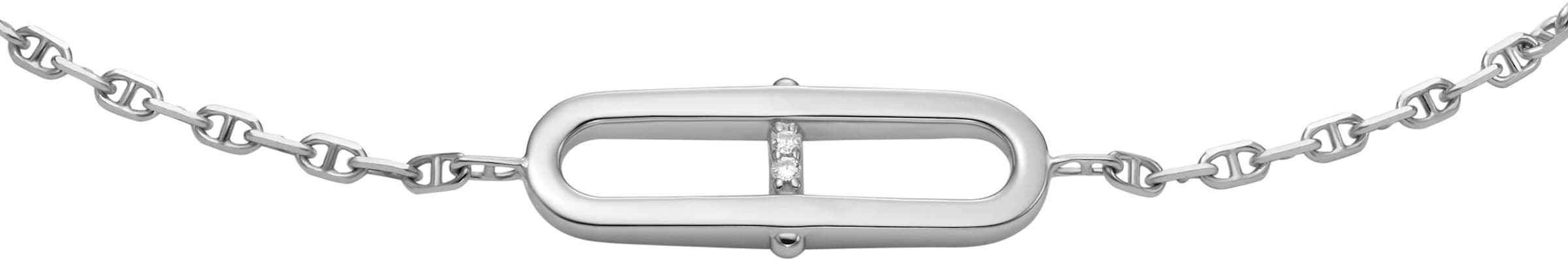 Fossil Armband »Schmuck Geschenk Silber 925 Armkette Heritage, JFS00637040«, mit Zirkonia (synth.)