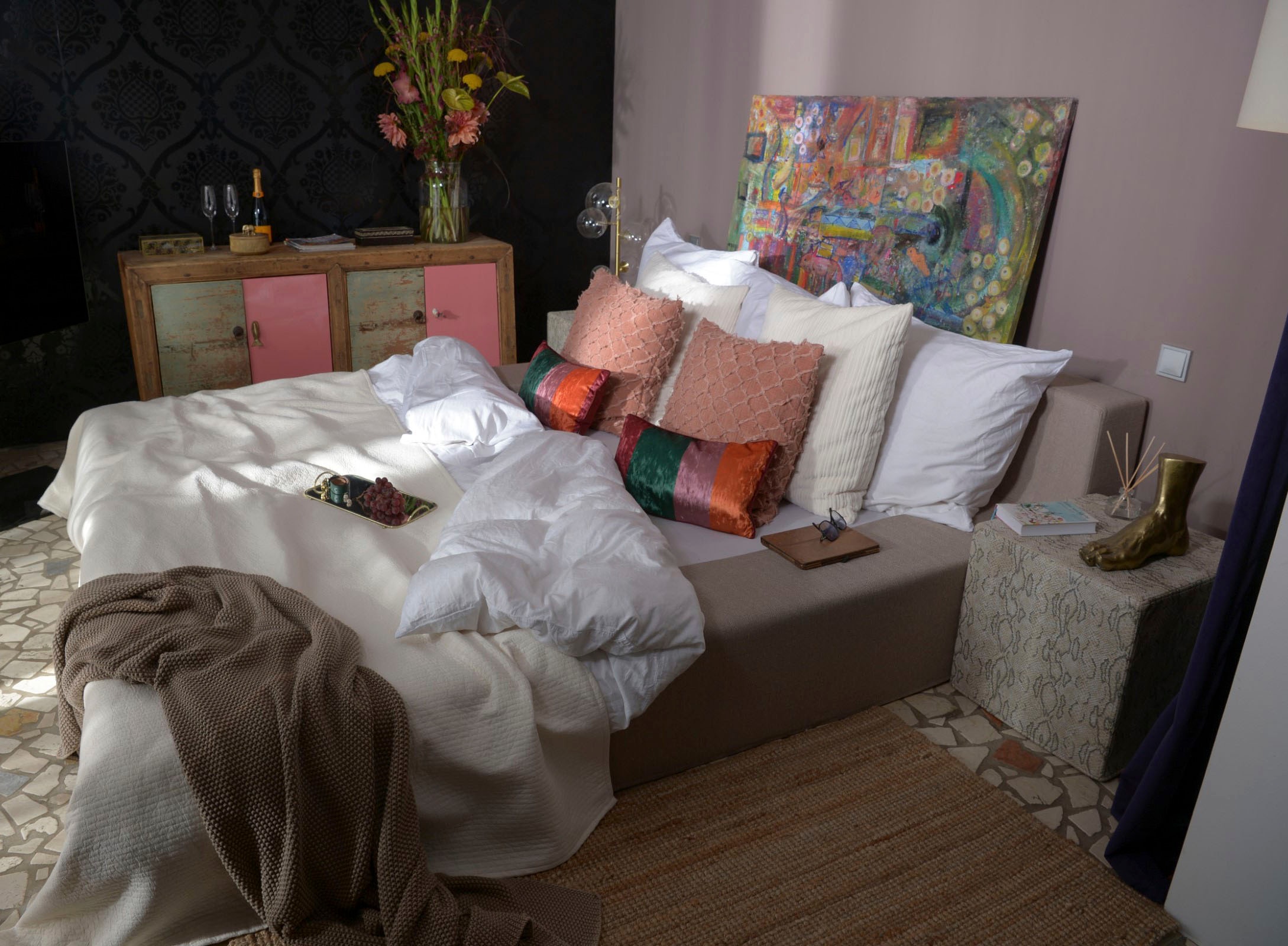 H.O.C.K. Dekokissen »Precious Cord« leicht schimmernde unterschiedlich große Längsstreifen im Retro Style