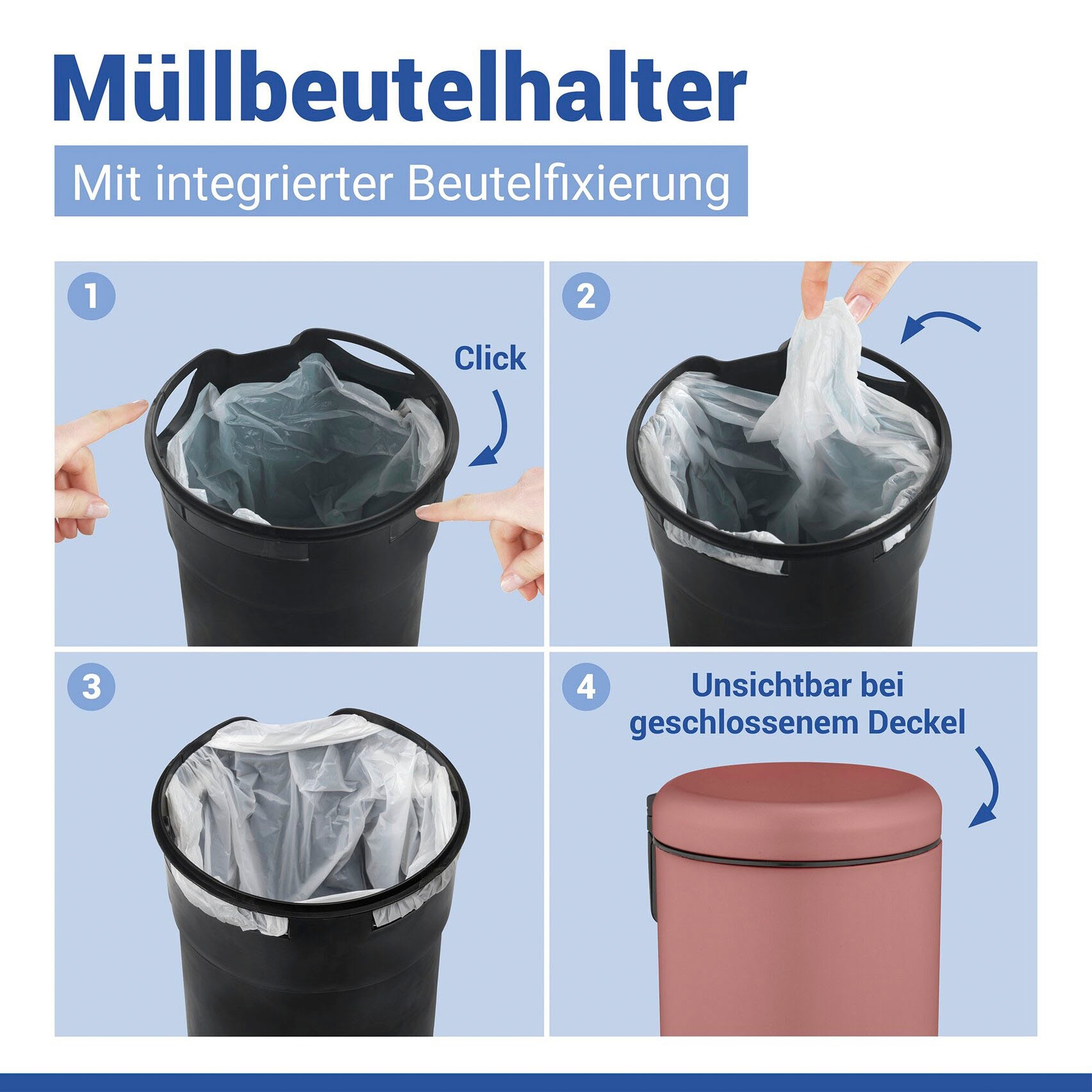 WENKO Kosmetikeimer »Leman« 3 Liter, BxTxH: 17x25x22,5 cm