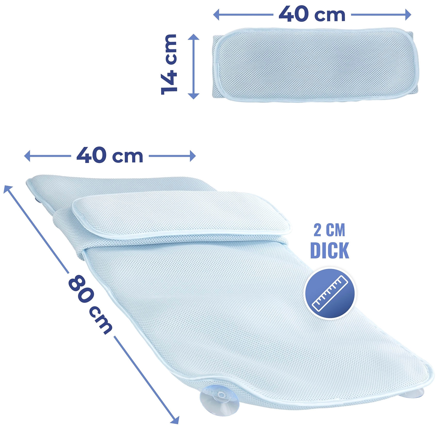 Maximex Badematte »Badewanneneinlage«, schnell trocknend, mit Kissen, aus druckentlastendem Polyester-3D-Mesh-Gewebe