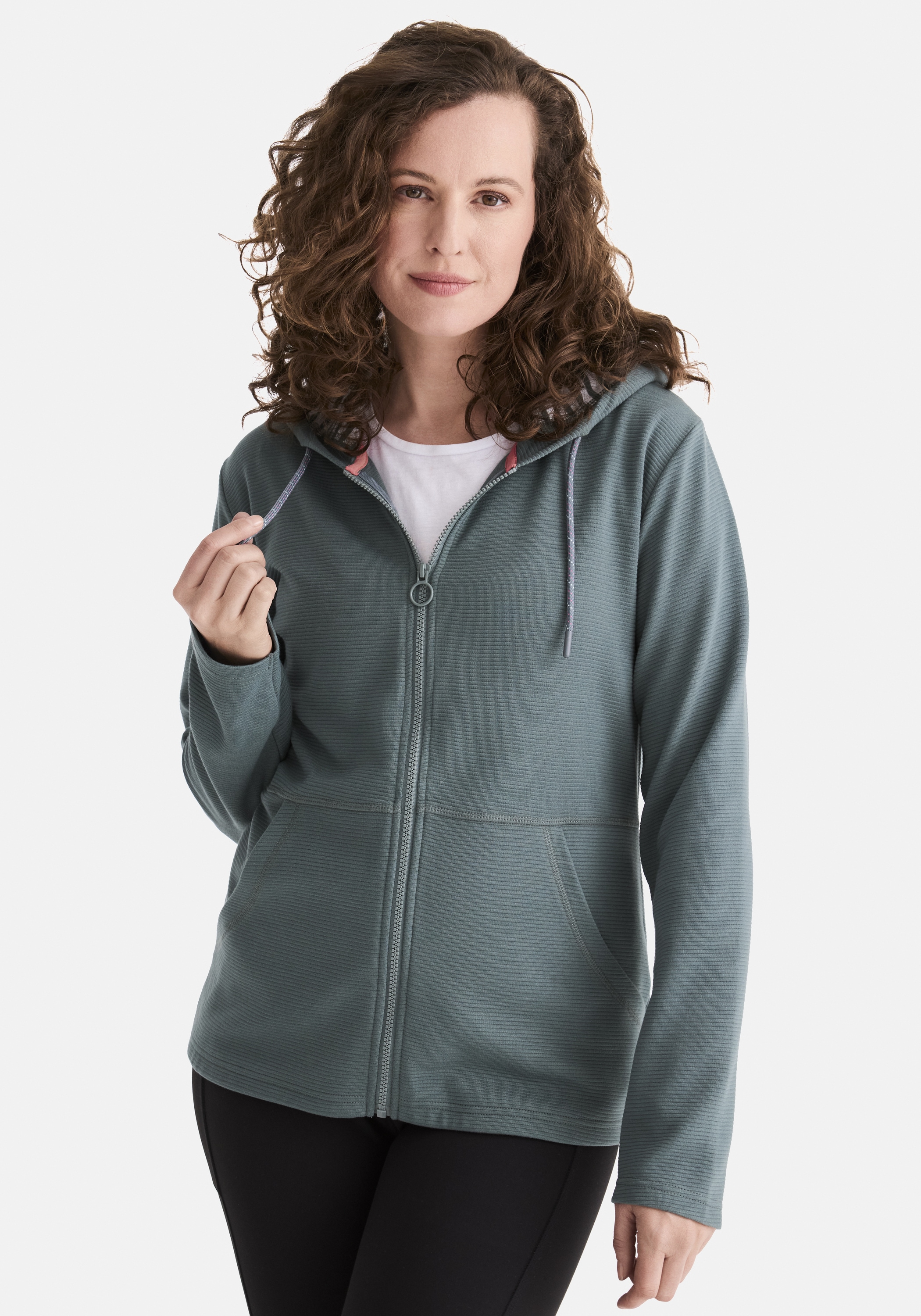 STOOKER WOMEN "JOANE mit Kapuze Strickfleecejacke" Sweatjacke Kapuze figurumspielend Moderner Sport-Look für Damen
