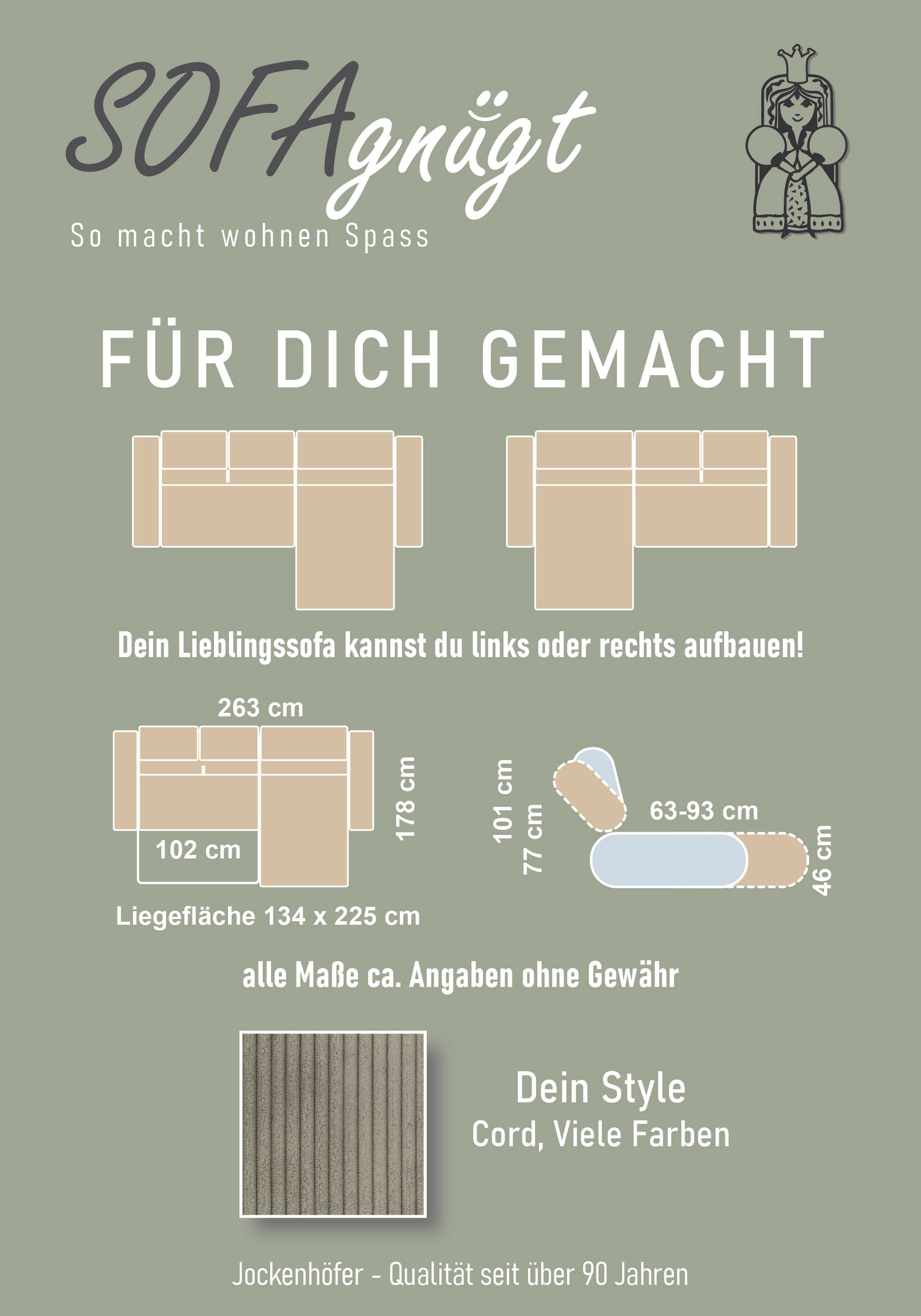 Jockenhöfer Gruppe Ecksofa »Cremona L-Form, B: 263 cm, mit 30 cm elektr. Sitztiefenverstellung« 140kg Belastbarkeit je Sitz, Kopfteilverstellung & USB-Anschluss