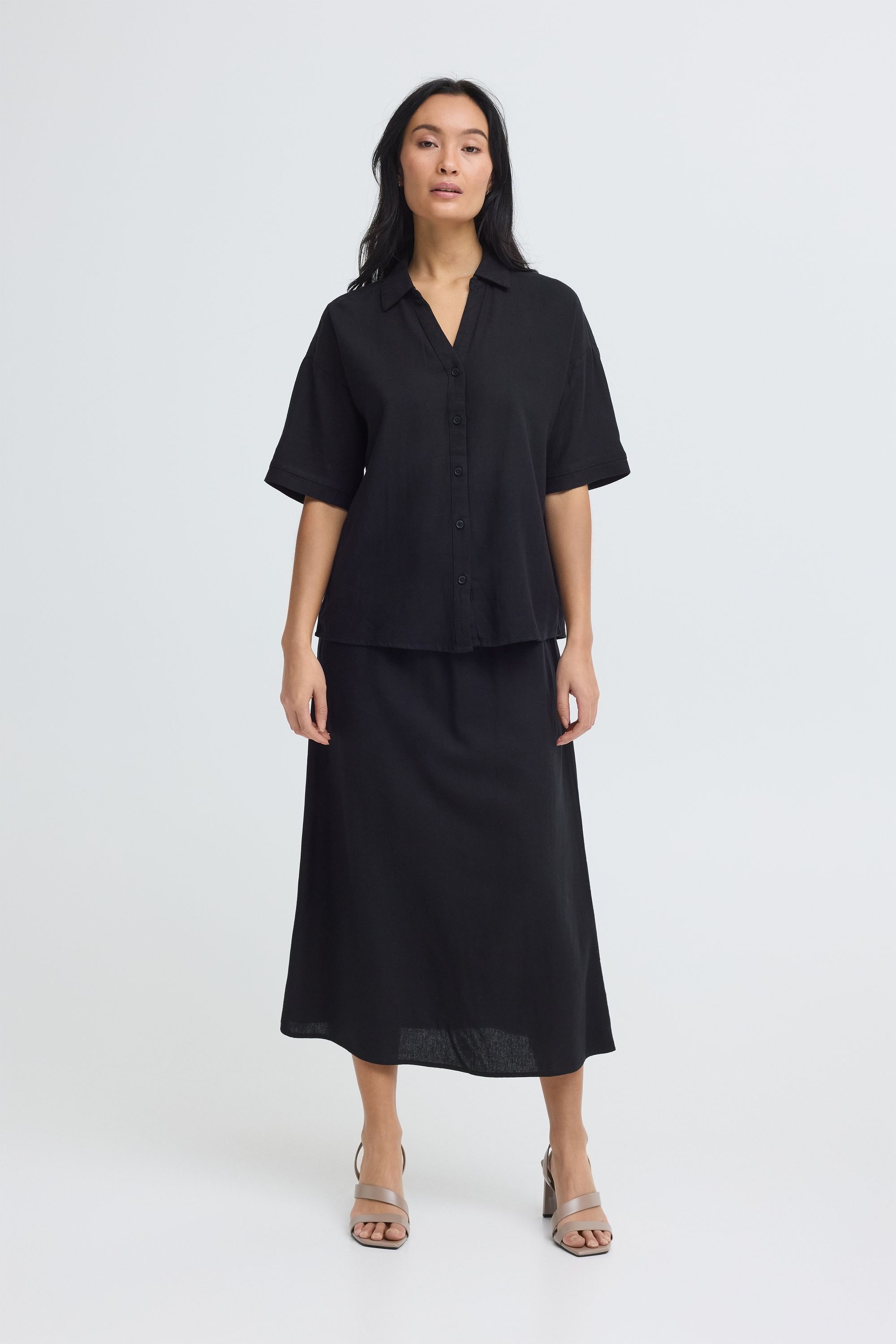OXMO Hemdbluse »Hemdbluse OXNInna Linen Mix«