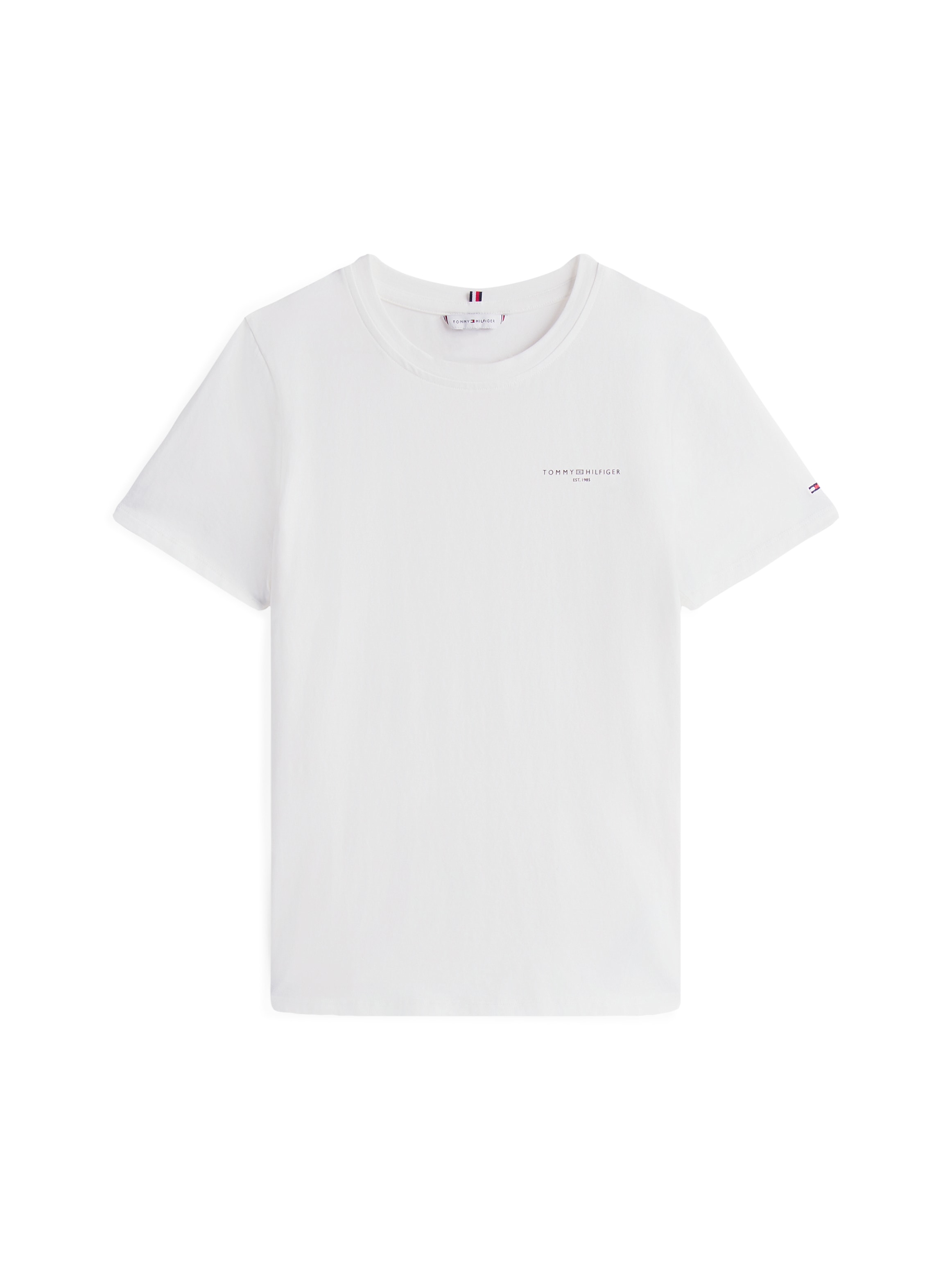 Tommy Hilfiger Rundhalsshirt »1985 REG MINI CORP LOGO C-NK SHORT SLEEVE« mit Tommy Hilfiger Logoschriftzug und Bestickung