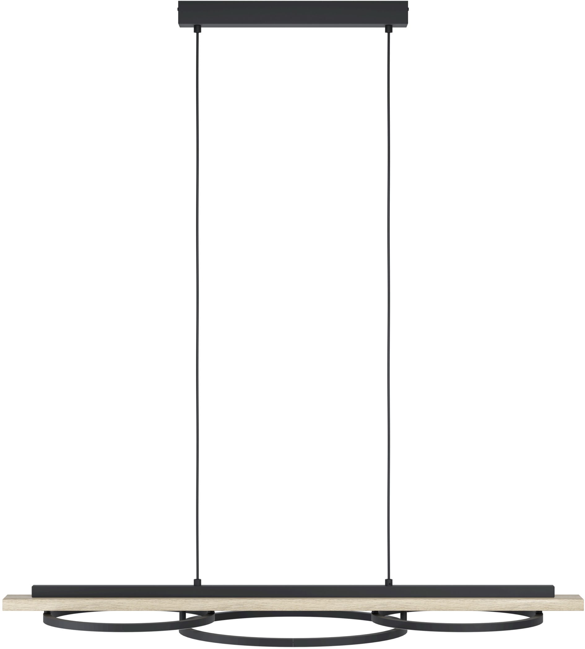 EGLO Hängeleuchte »BOYAL Pendellampe - Stahl, Holz - LED;LED - 2X12,5W;1X15,5W - IP20« LED-Modul 1 Stk. Warmweiß Hängelampe, Deckenlampe, Wohnzimmer, Esszimmer, L101 x B40 x H110 cm