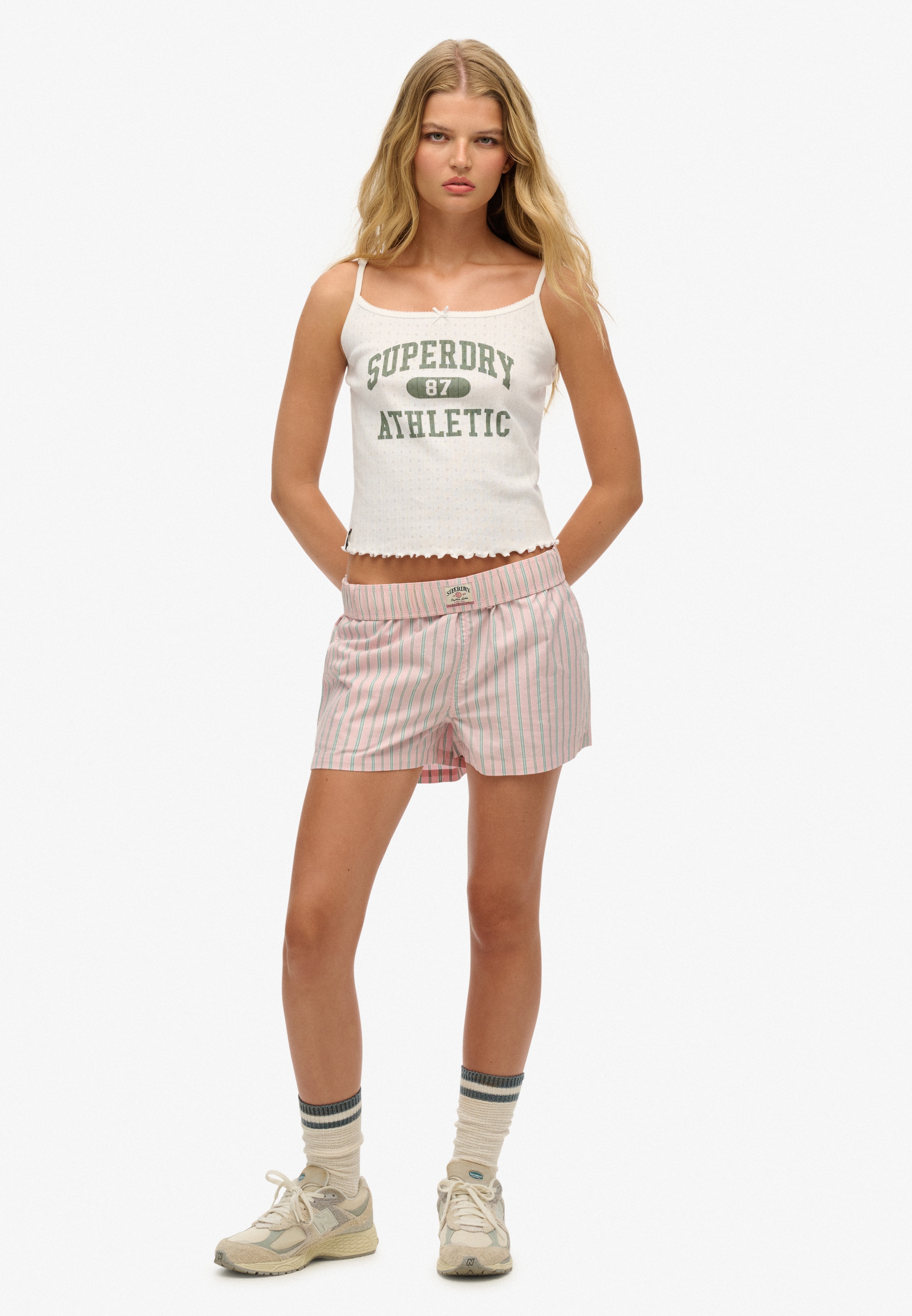Superdry Shorts »COTTON STRIPE ELASTIC SHORT«  aus Baumwolle, Regular Fit, mit Gummizug, pflegeleichtes Webmaterial