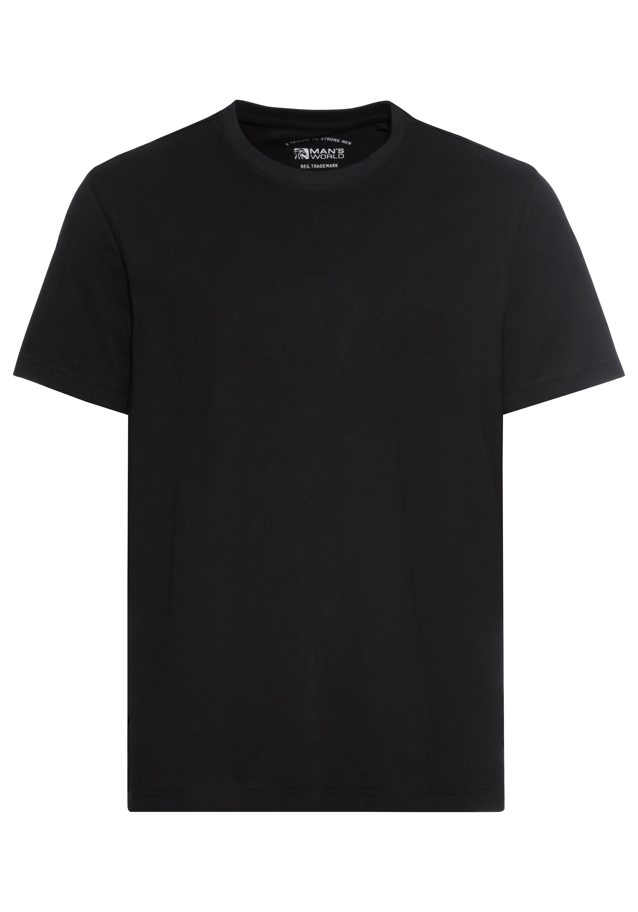 Man's World Rundhalsshirt, (Packung, 6 tlg., 6-er Pack), Kurzarm, unifarben, Rundhals, aus Baumwolle