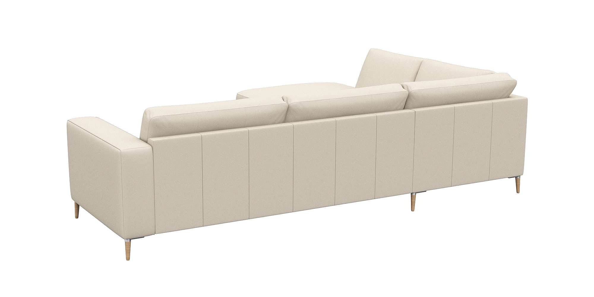 FLEXLUX Ecksofa »Fiore, Sitzaufbau mit hochwertigem Kaltschaum für mehr Sitzkomfort«, breite Armlehnen, L-Form, Füße Alu/Eiche