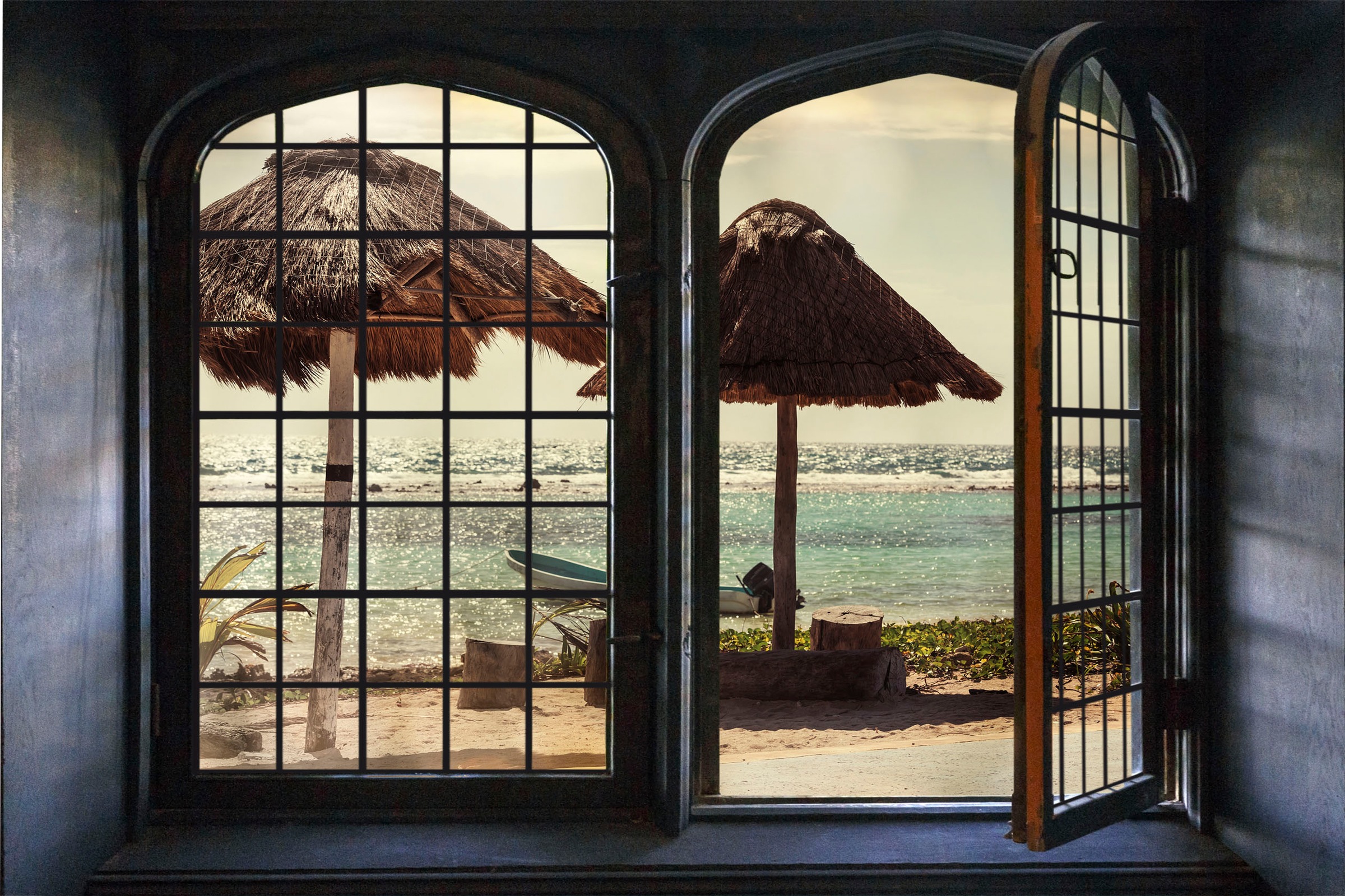 queence Wandsticker »Urlaub«, Wandsticker, Wandbild, selbstklebend, 3D, Fenster