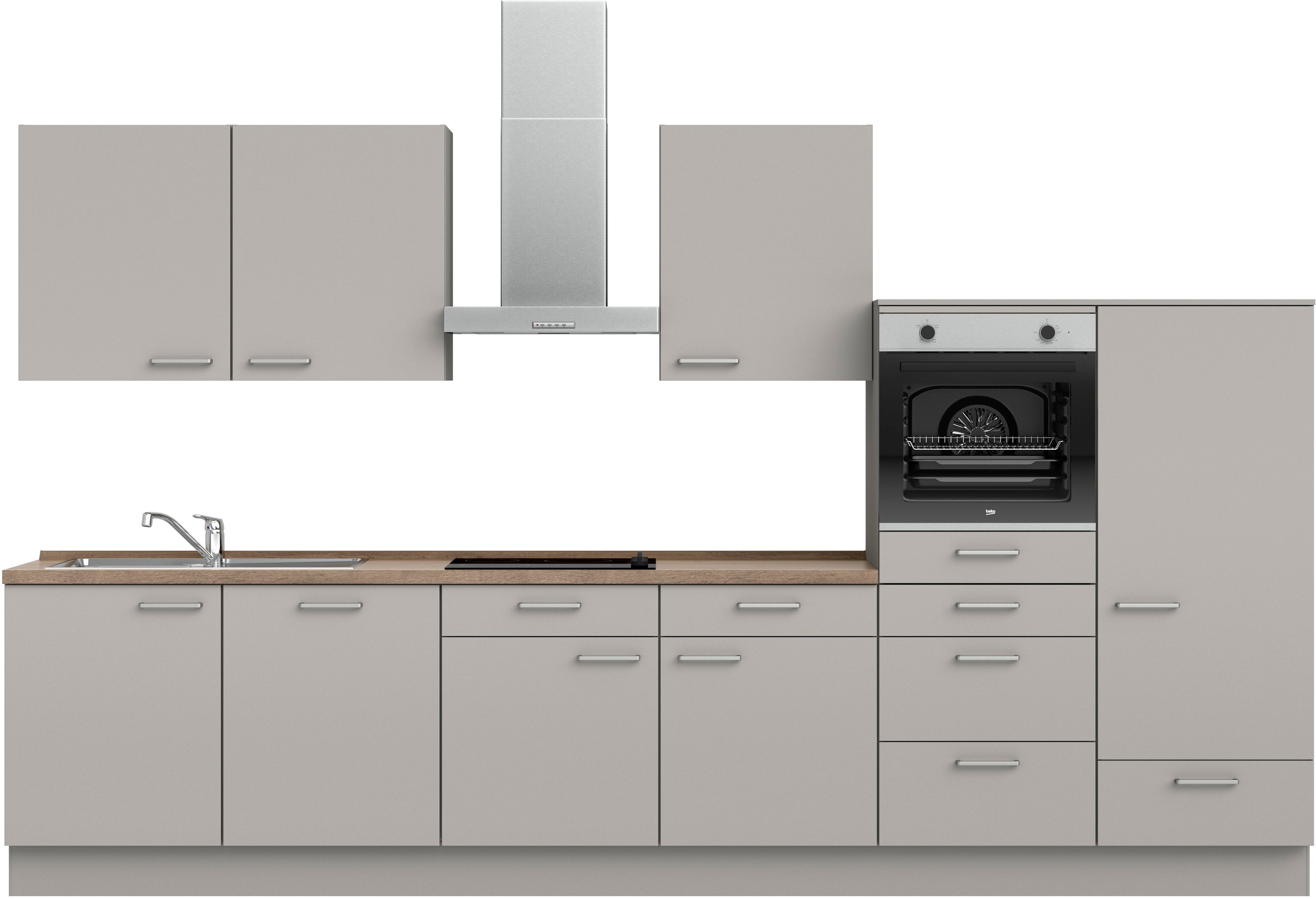 nobilia Küchenzeile ""Touch I", NEU: individuell anpassbar mit gratis Profi-Beratung" vormontiert, Breite 360 cm, Ausrichtung wählbar, wahlw. mit E-Geräten