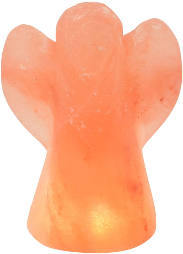 Salzkristall-Tischlampe "Engel", H: 13cm, 1 Stk., orange, HIMALAYA SALT DREAMS, Leuchten, Handgefertigt aus Salzkristall - jeder Stein ein Unikat, H: