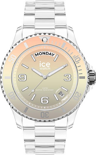 Quarzuhr »ICE clear sunset - Yoga - Medium - DAYDATE, 021438«, Armbanduhr, Damenuhr,...