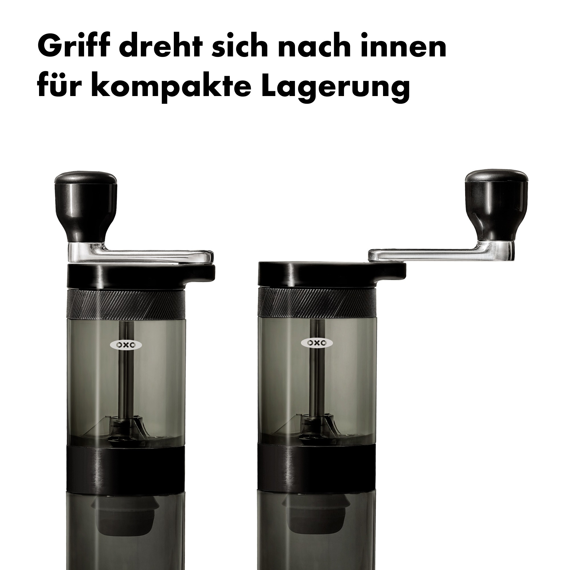 OXO Good Grips Kaffeemühle »Brew« Kegelmahlwerk 40 gBohnenbehälter Handkaffeemühle