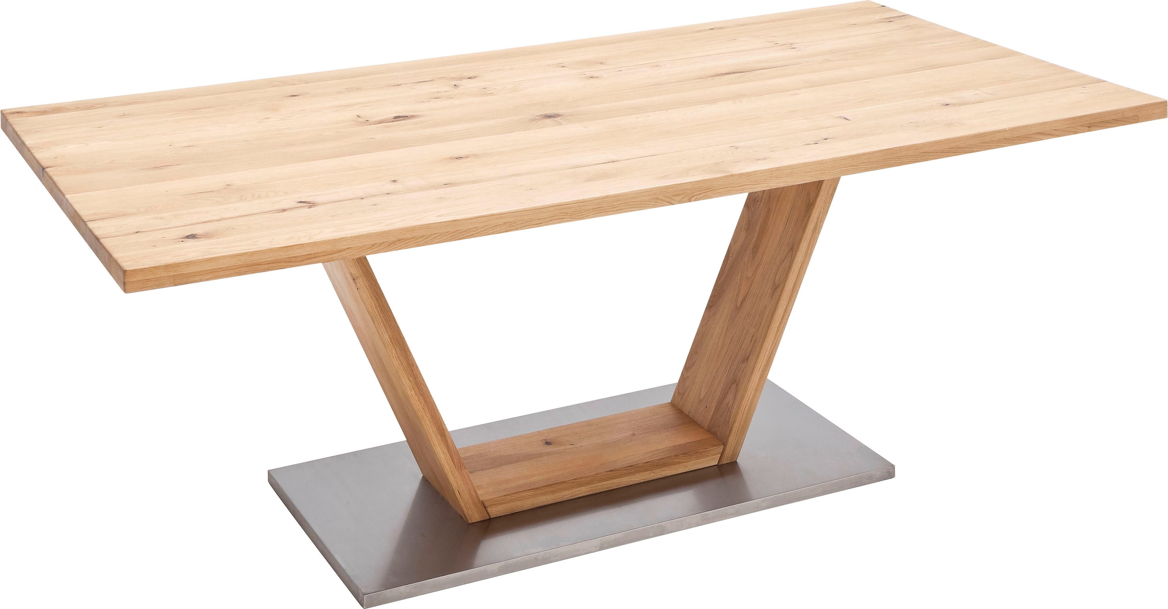 Esstisch »Greta«, Esstisch Massivholz mit Baumkante, gerader Kante oder Tischplatte