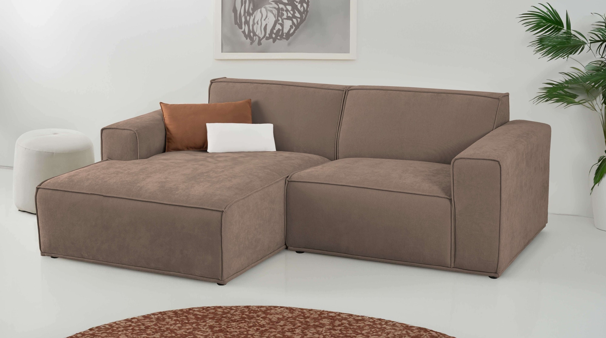 Home affaire Ecksofa "Avelin, 228 cm, L-Form, Chenille, Struktur-Boucle" mi günstig online kaufen