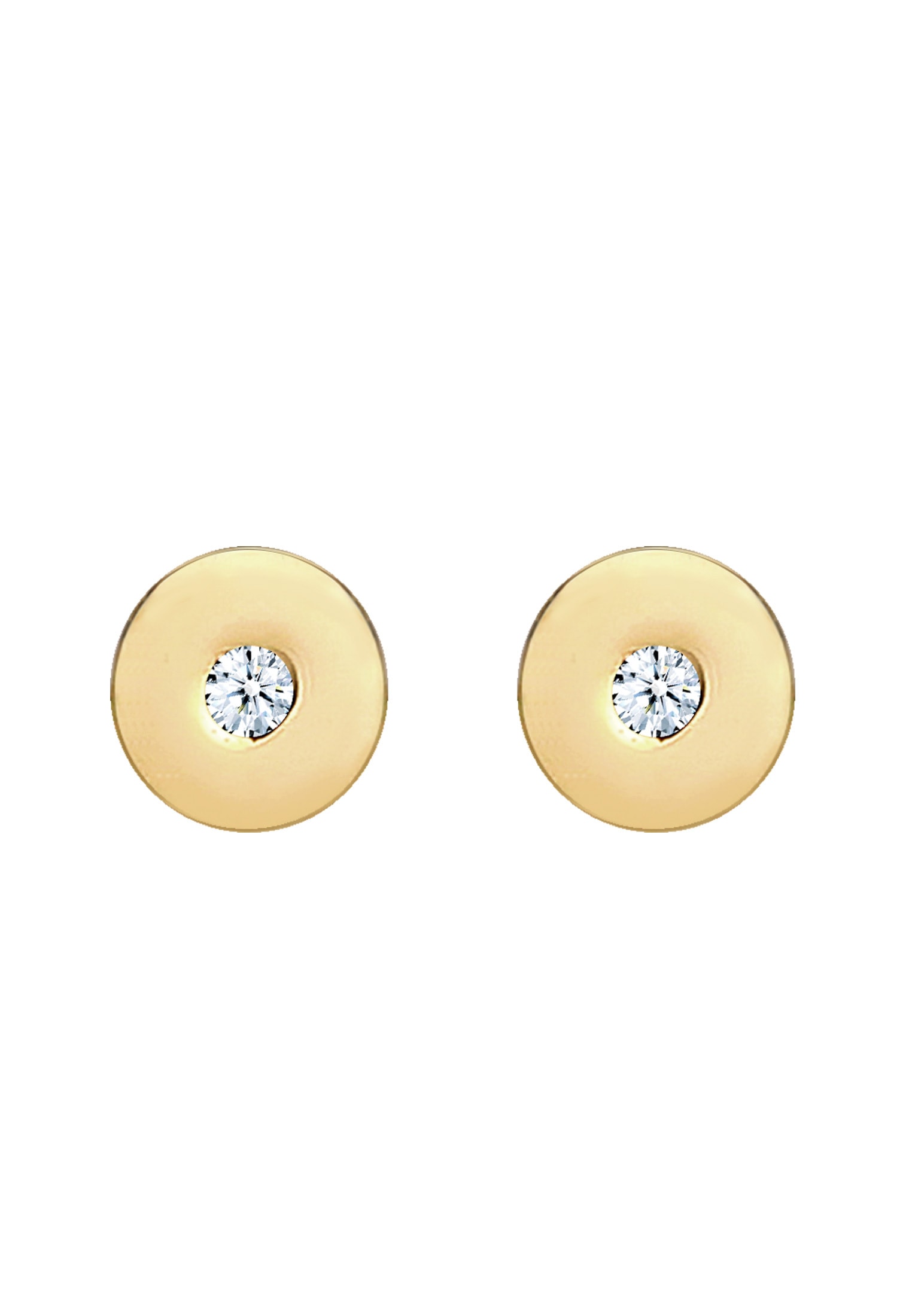Elli DIAMONDS Paar Ohrstecker »Stecker Geo Basic Diamant (0.01 ct.) 585 Gelbgold«