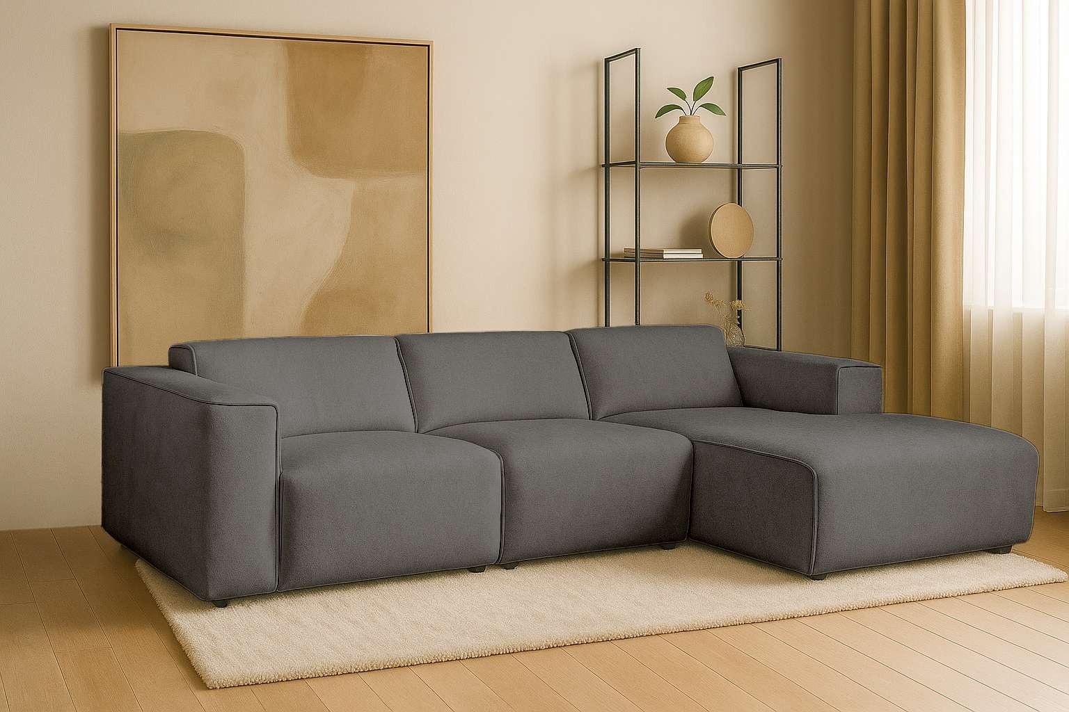 Home affaire Ecksofa "Noord mit Kedernaht, Breite 281 cm, L-Form" Cord, Str günstig online kaufen