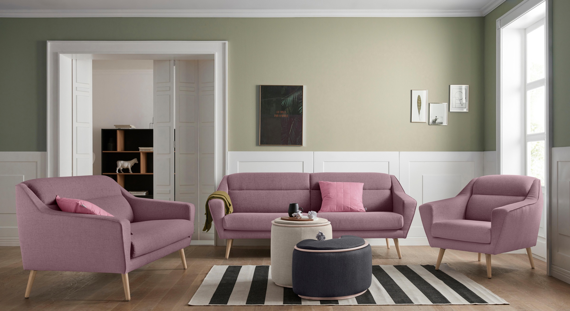 Thumbnail - OTTO home Sessel "Bille" mit Naht im Rückenkissen und Eiche-Beinen, Design by Morten Georgsen