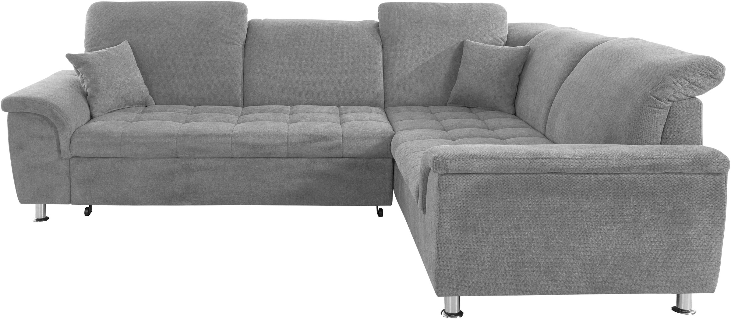 DOMO collection Ecksofa »Franzi, zeitlos und elegant, moderne Sitzheftung, L-Form«, wahlweise mit Kopfteilverstellung (dann Breite: 275 cm)