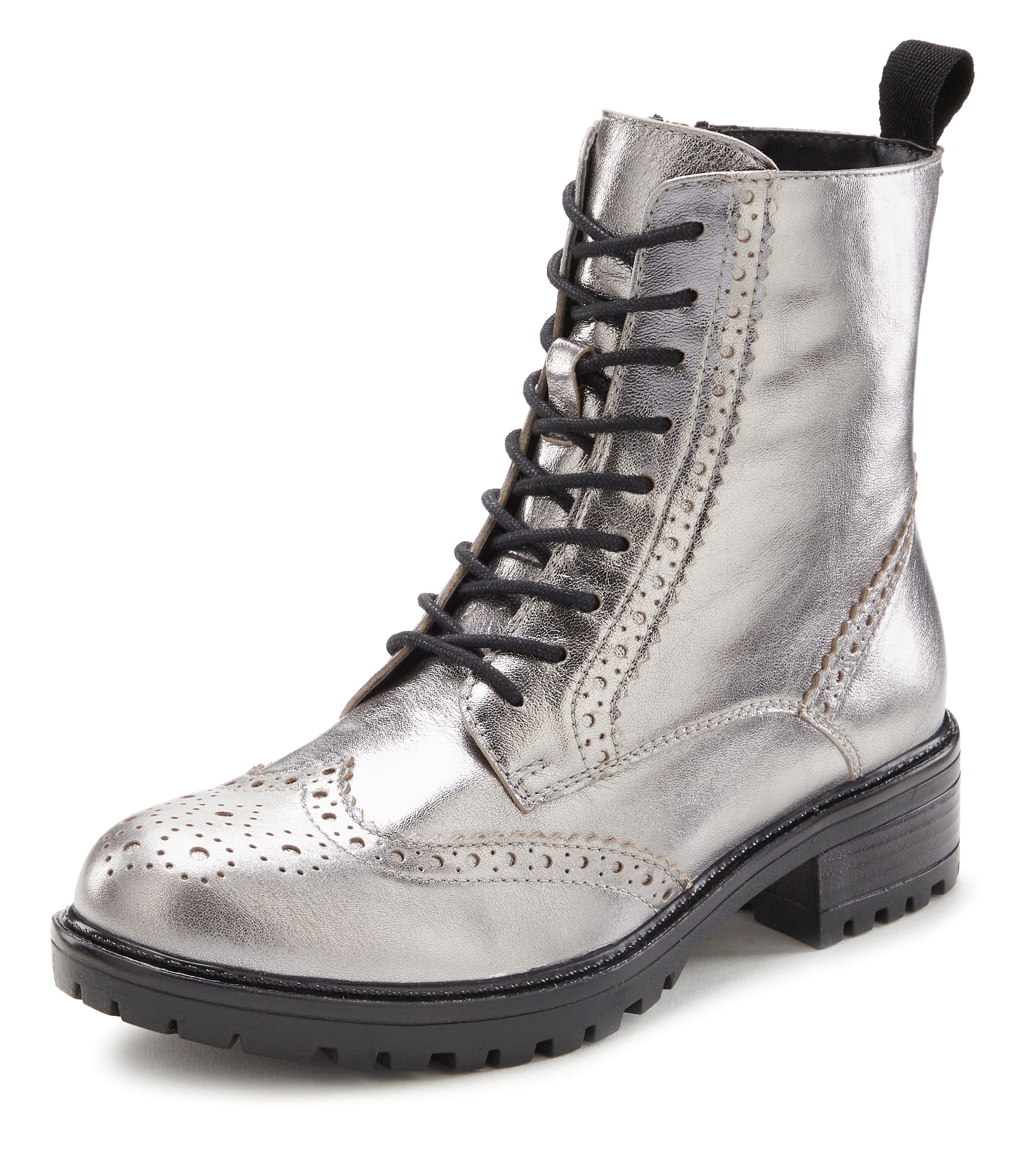 LASCANA Schnürstiefelette, Ankle Boots, Leder, Schnüren & Reißverschluss günstig online kaufen