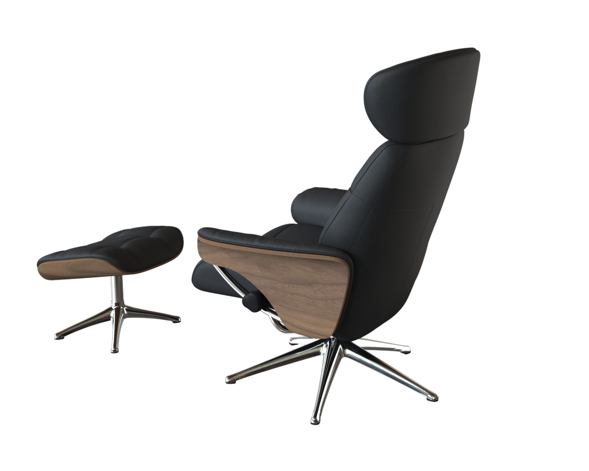 FLEXLUX Relaxsessel »Skagen Funktionsessel, Polstersessel, Armlehne, TV-Fernsehsessel«, Rücken- und Kopfteilverstellung, Fuß Alu, Armlehne Eiche, Drehbar